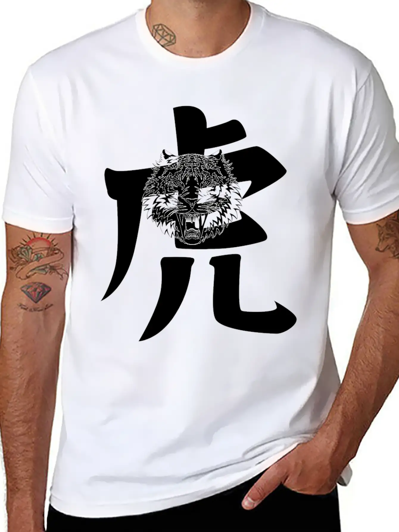 Cool Chinese Tiger With Writing Classic Cotton Tee – Unisex Comfort For Any Season