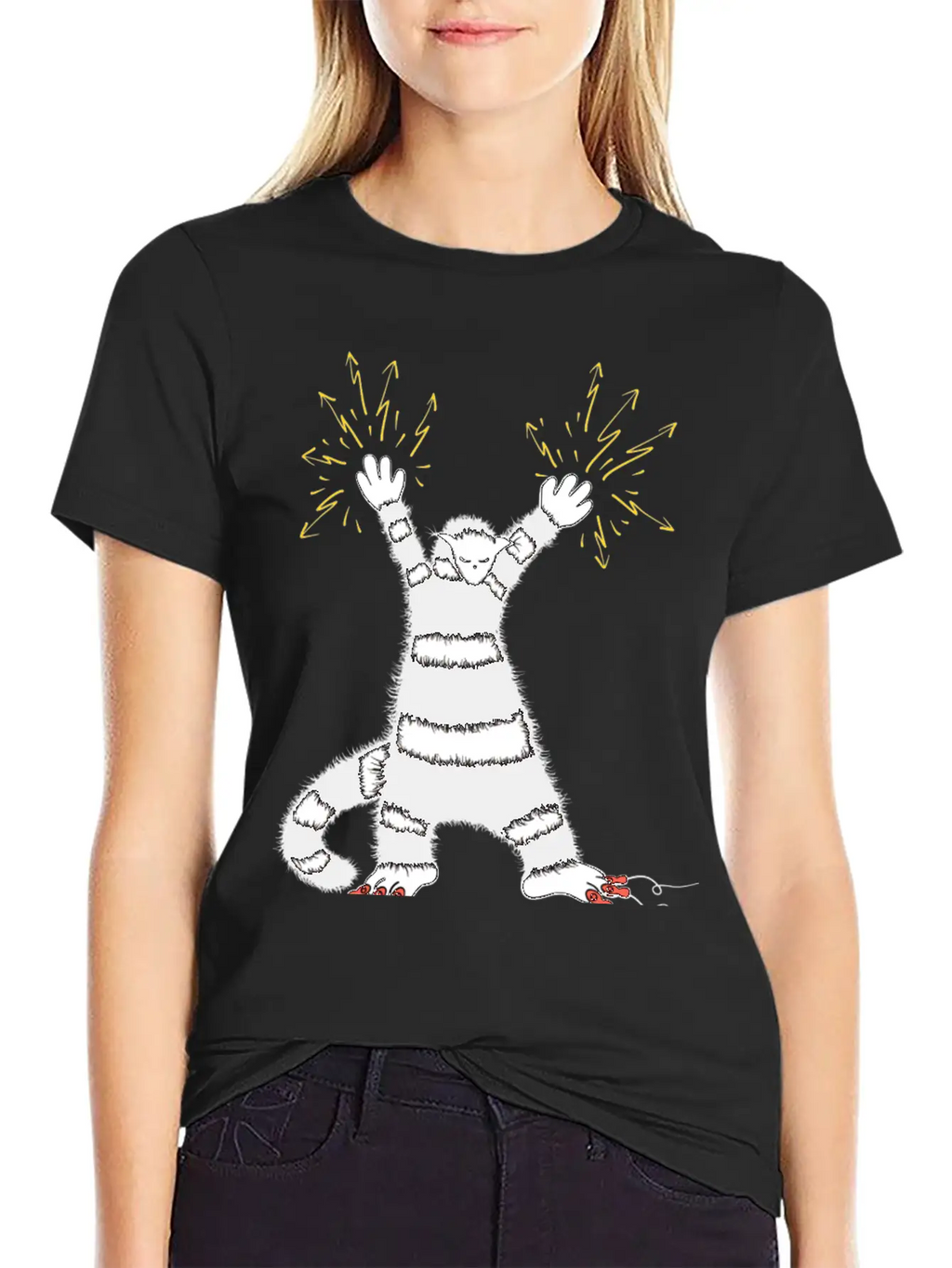Cool Cute Weird Electro Cat Character Classic Cotton Tee – Unisex Comfort For Any Season