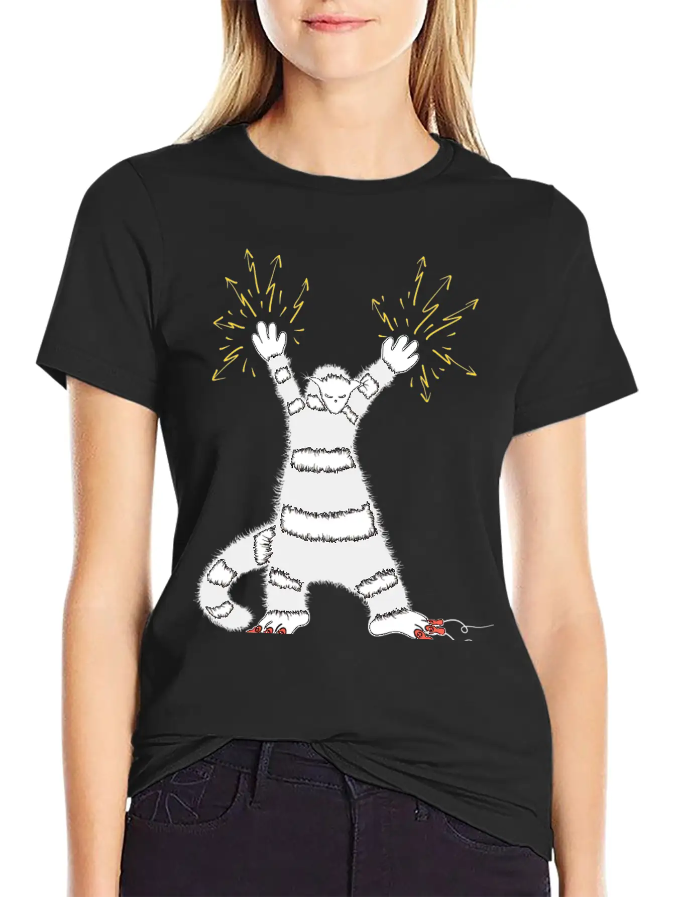 Cool Cute Weird Electro Cat Character Classic Cotton Tee – Unisex Comfort For Any Season