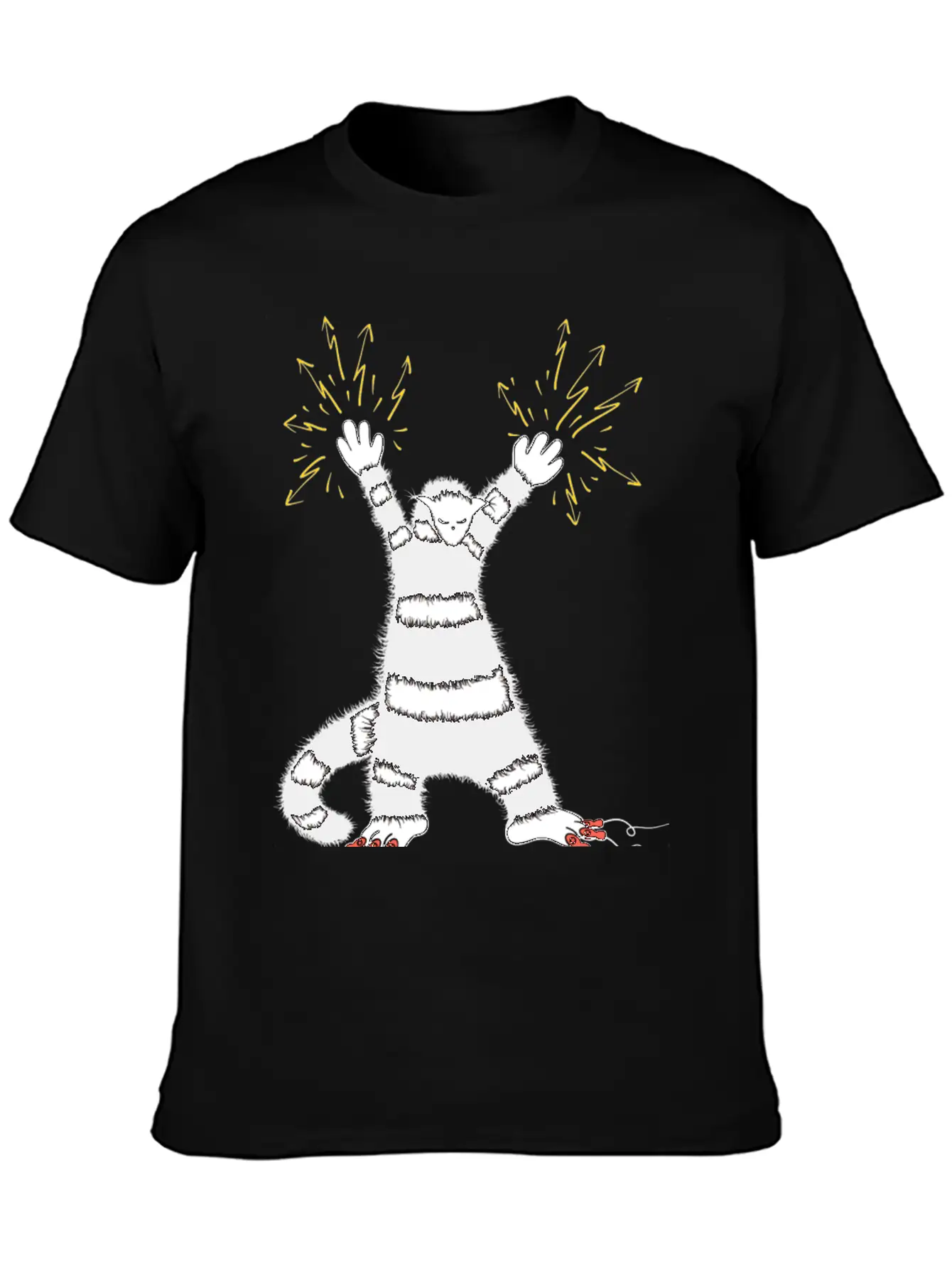 Cool Cute Weird Electro Cat Character Classic Cotton Tee – Unisex Comfort For Any Season