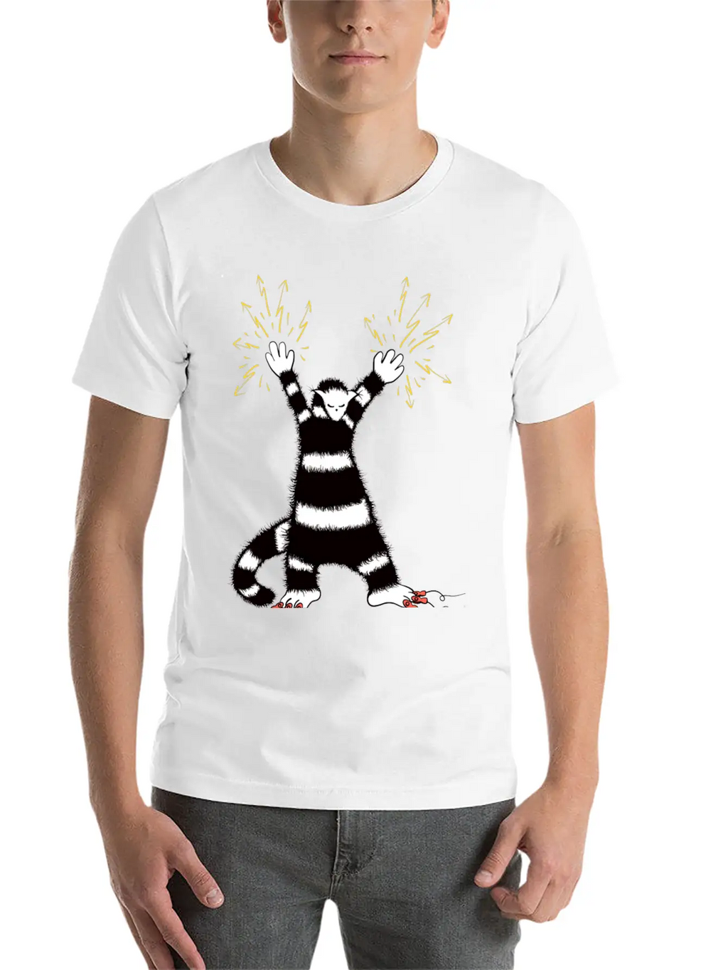 Cool Cute Weird Electro Cat Character Classic Cotton Tee – Unisex Comfort For Any Season