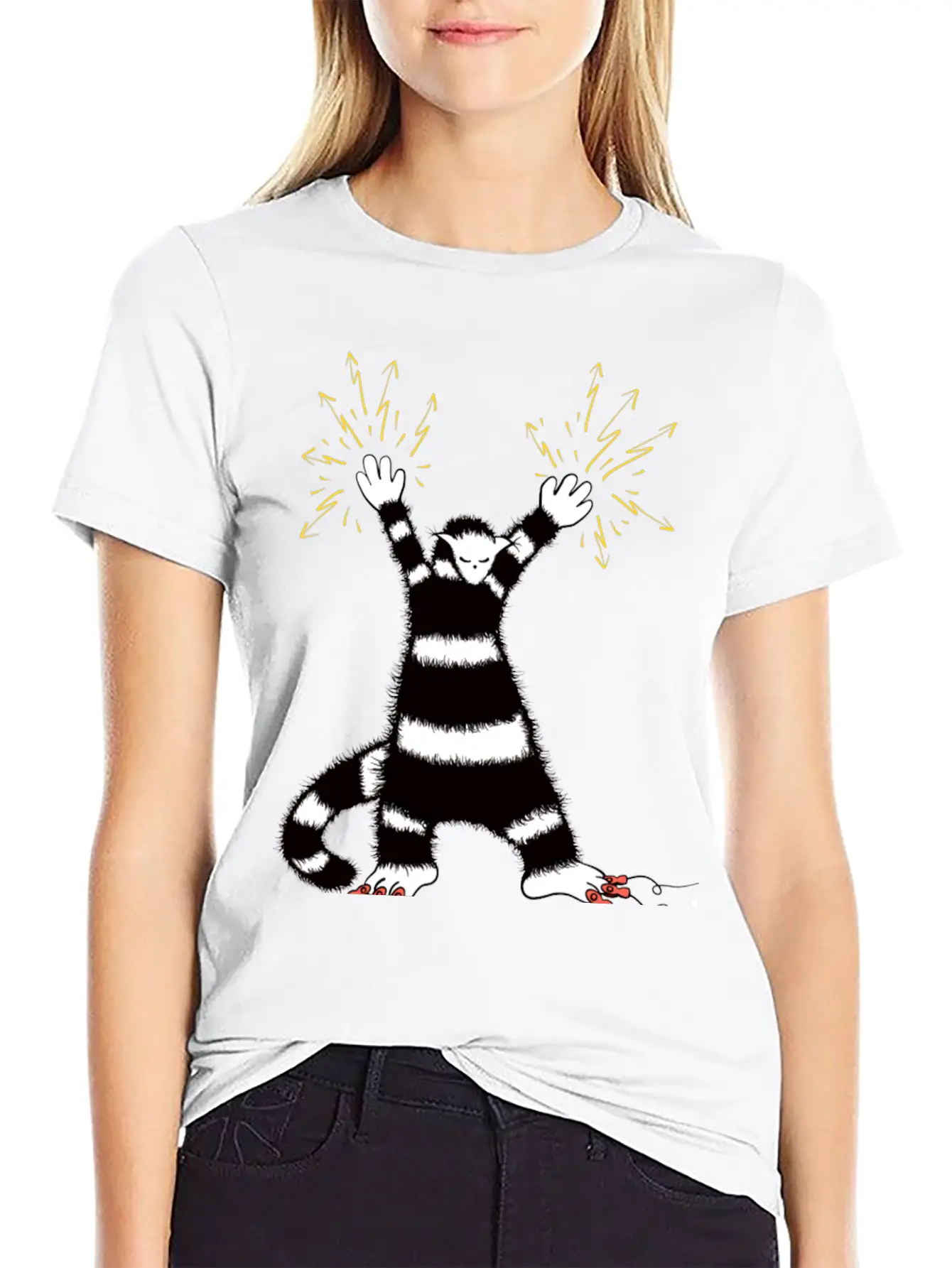 Cool Cute Weird Electro Cat Character Classic Cotton Tee – Unisex Comfort For Any Season