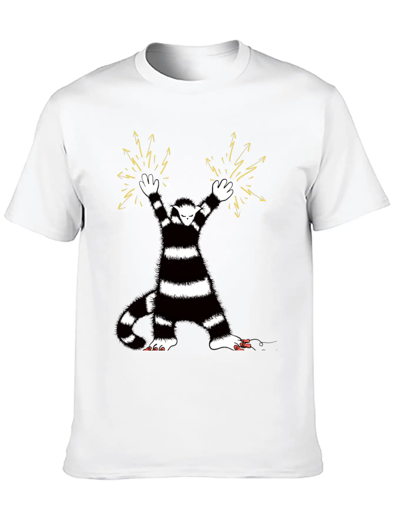 Cool Cute Weird Electro Cat Character Classic Cotton Tee – Unisex Comfort For Any Season