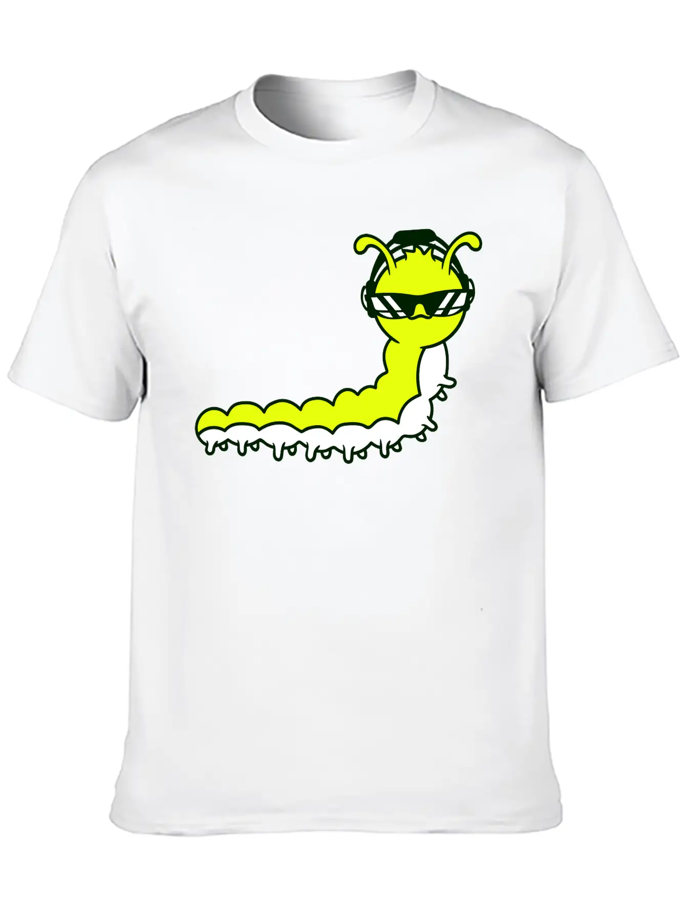 Cool DJ Caterpillar Comic Music Club Party Drawing Relaxed Everyday Tee – Lightweight And Durable Cotton