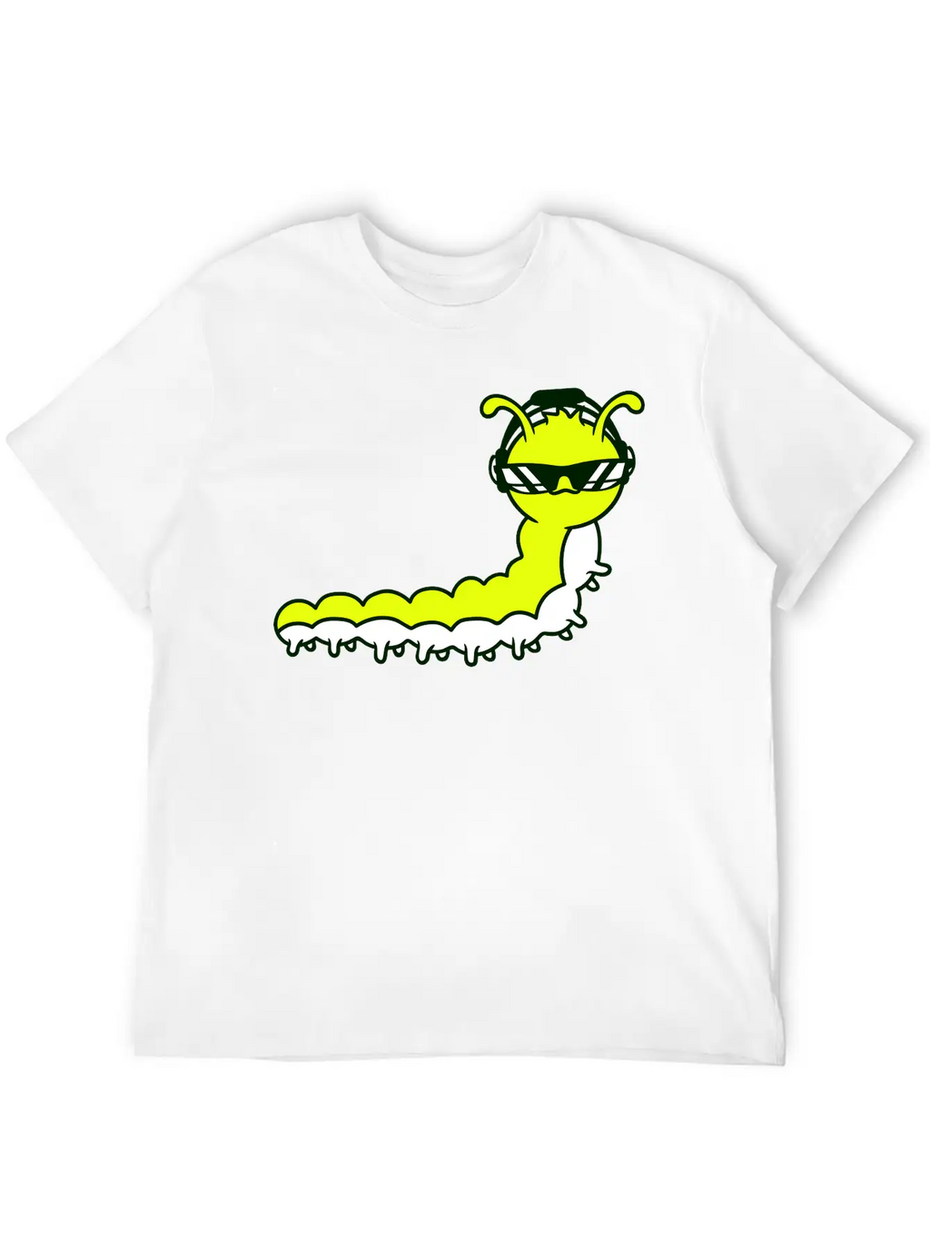 Cool DJ Caterpillar Comic Music Club Party Drawing Relaxed Everyday Tee – Lightweight And Durable Cotton