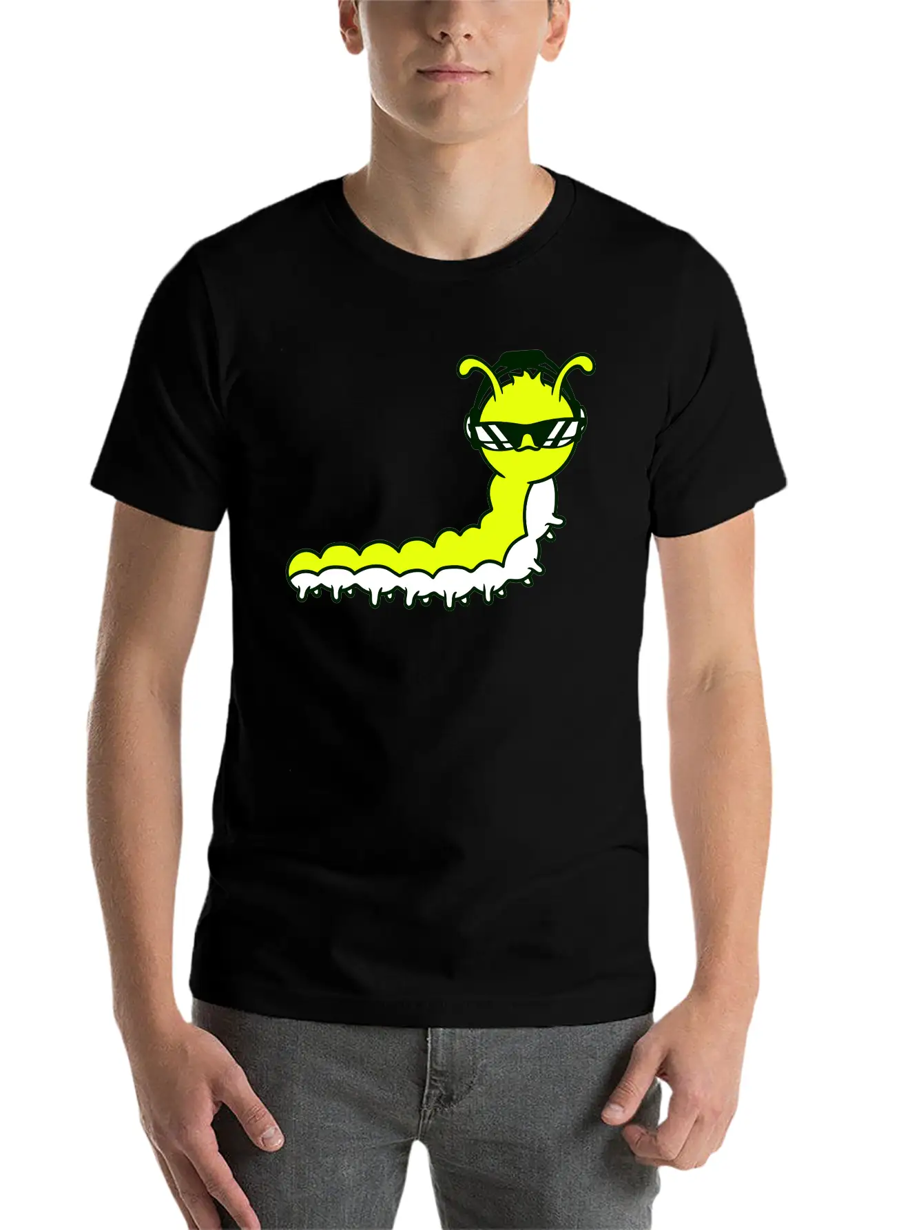 Cool DJ Caterpillar Comic Music Club Party Drawing Relaxed Everyday Tee – Lightweight And Durable Cotton