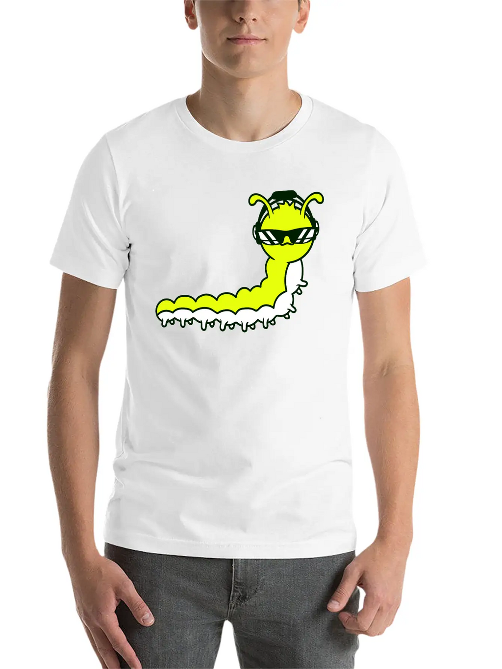Cool DJ Caterpillar Comic Music Club Party Drawing Relaxed Everyday Tee – Lightweight And Durable Cotton