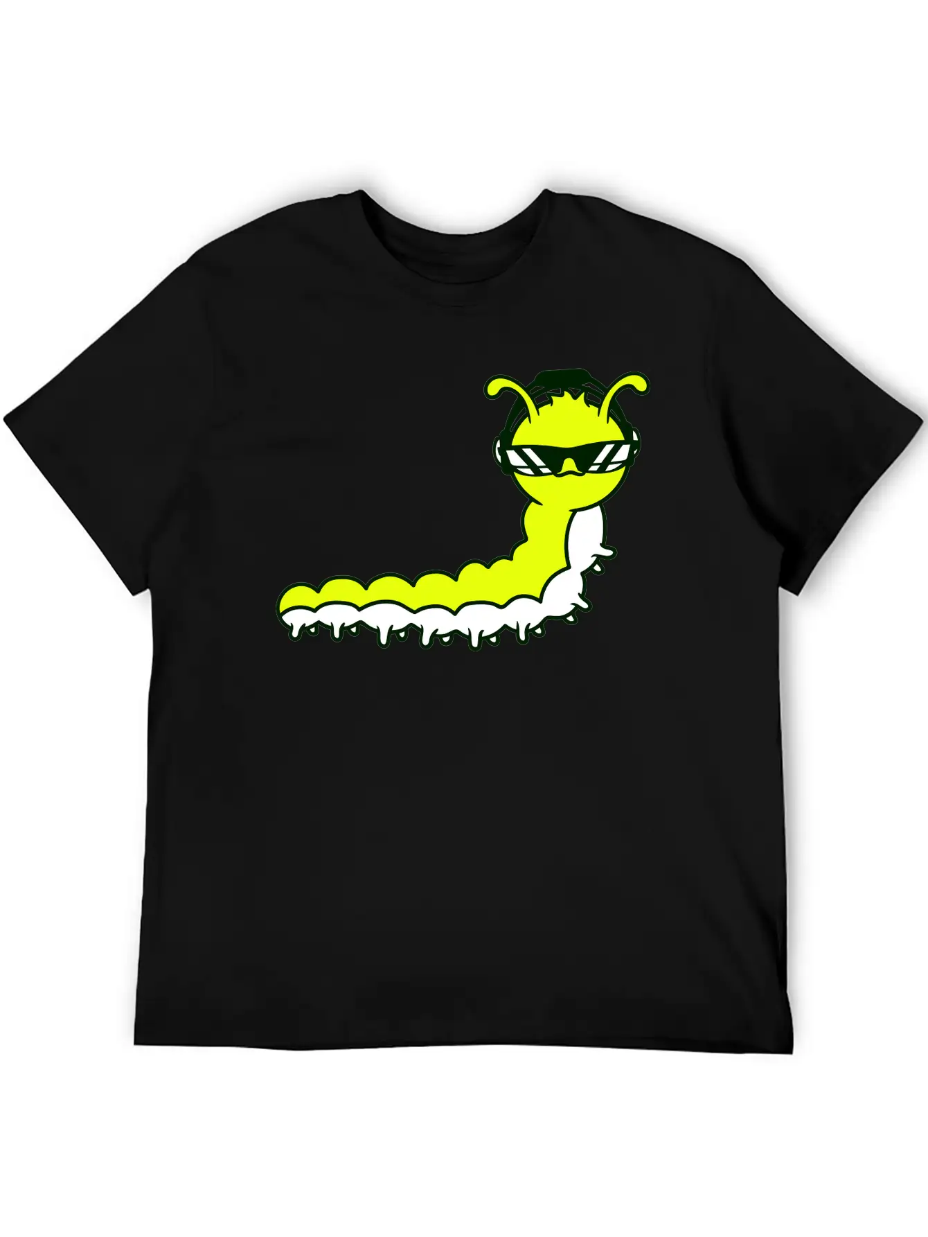 Cool DJ Caterpillar Comic Music Club Party Drawing Relaxed Everyday Tee – Lightweight And Durable Cotton