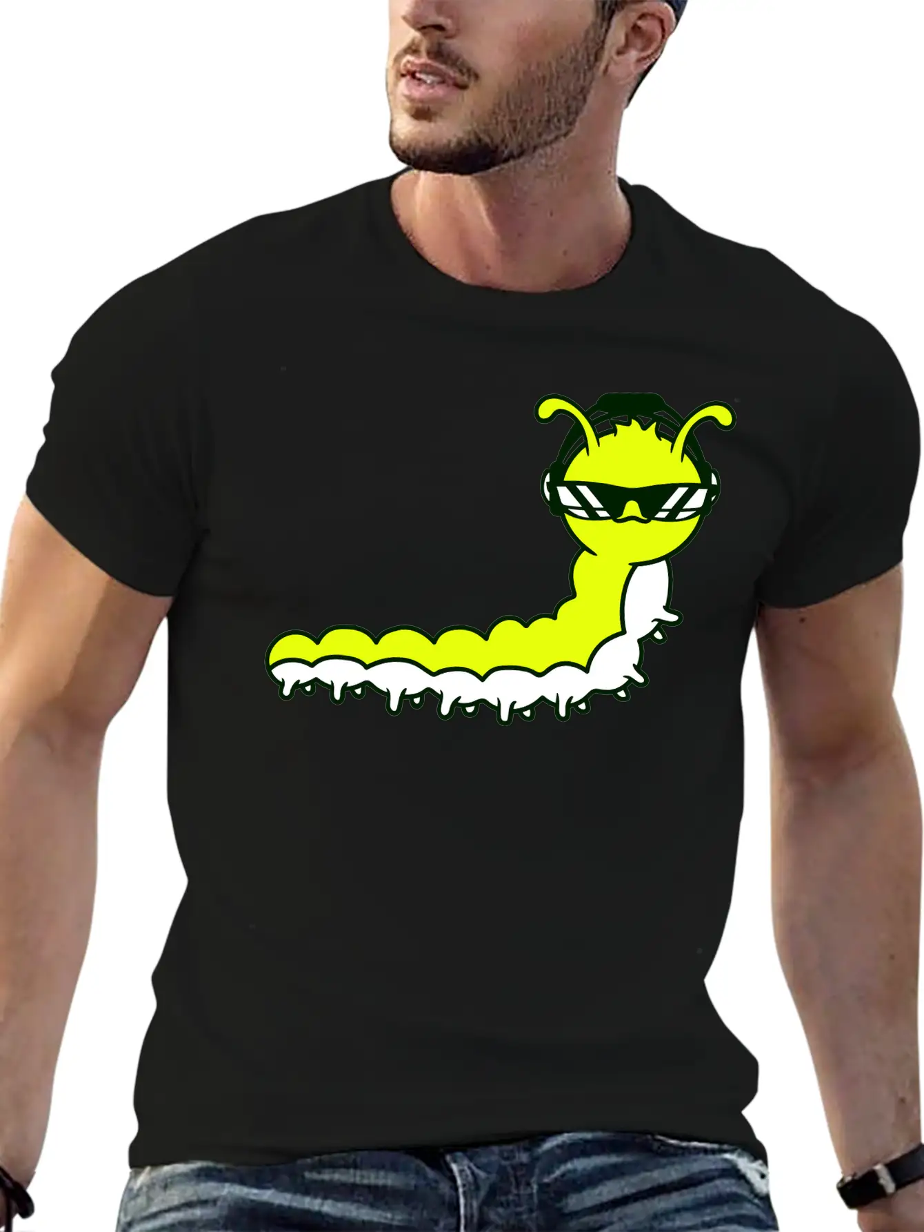 Cool DJ Caterpillar Comic Music Club Party Drawing Relaxed Everyday Tee – Lightweight And Durable Cotton