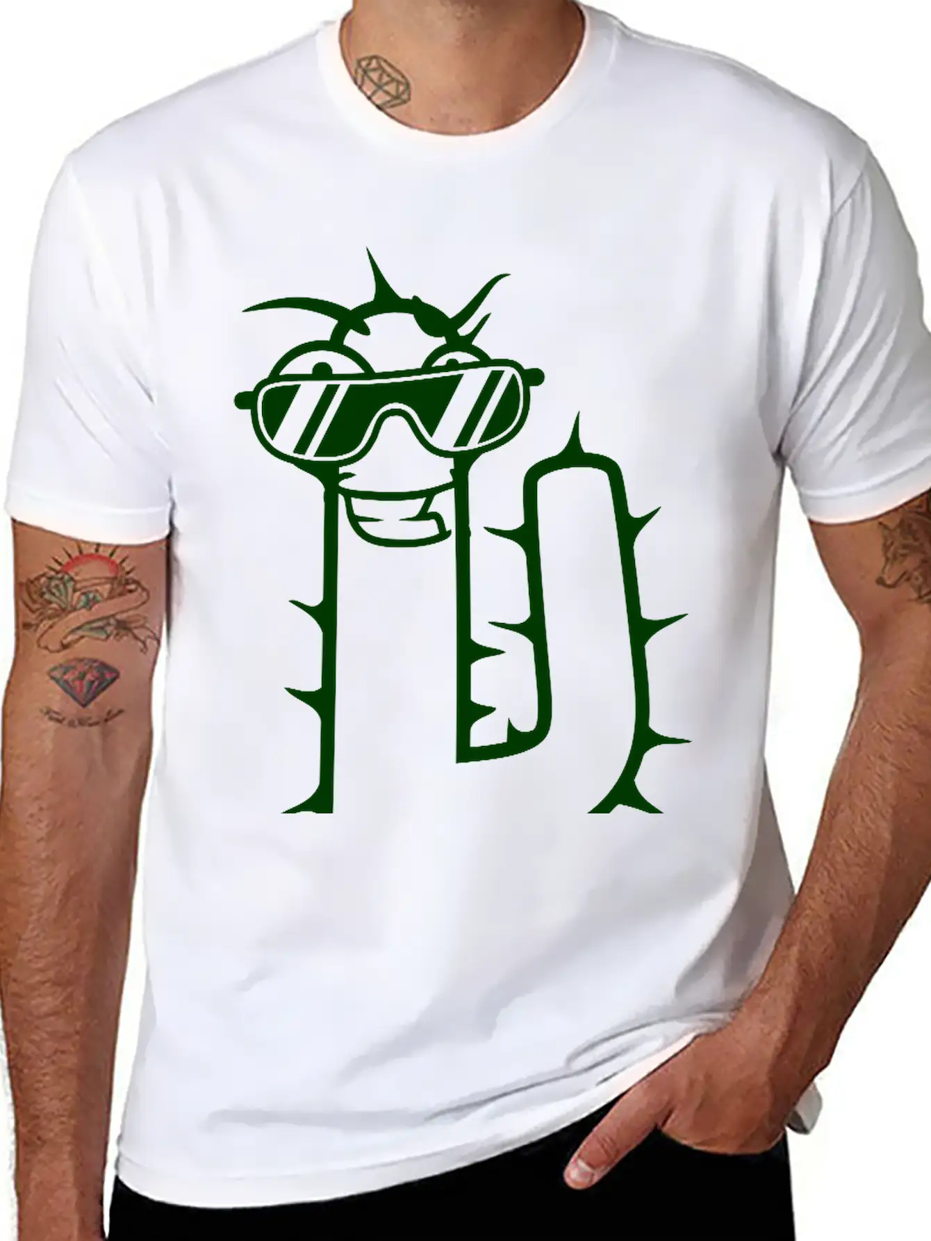 Cool DJ Desert Cactus Sunglasses Funny Music Party Classic Cotton Tee – Unisex Comfort For Any Season