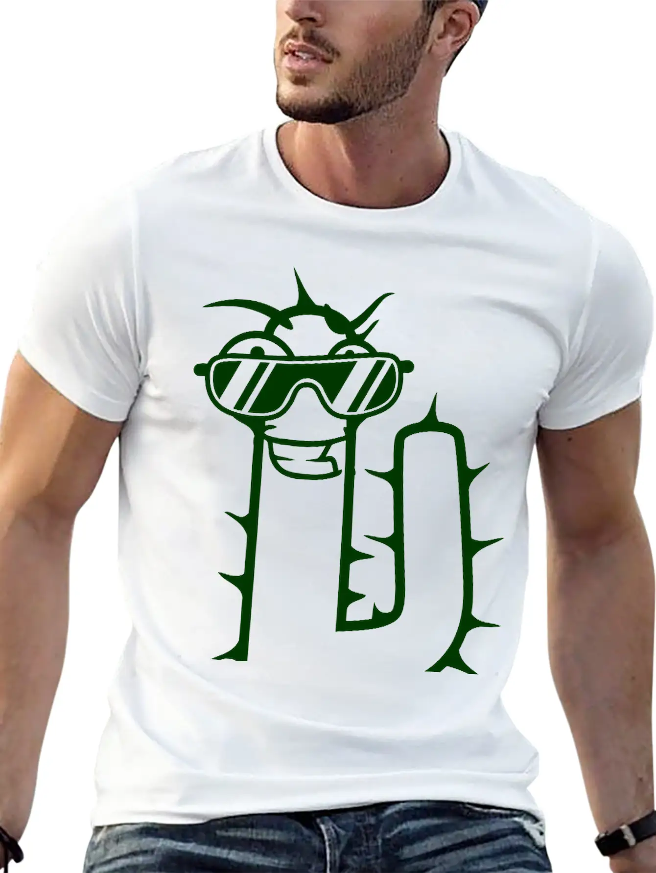 Cool DJ Desert Cactus Sunglasses Funny Music Party Classic Cotton Tee – Unisex Comfort For Any Season