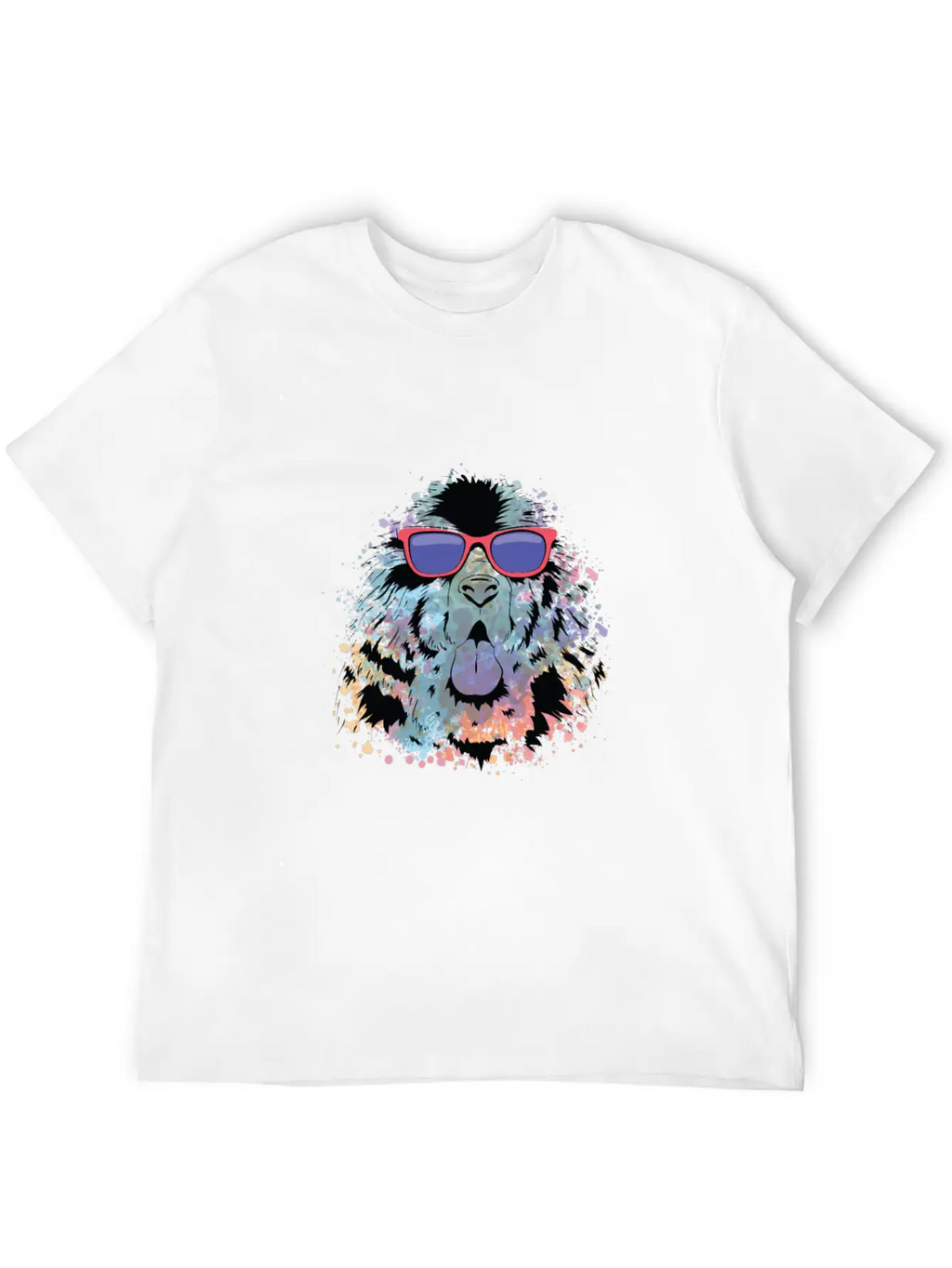 Cool Dog Tshirt Dog With Sunglasses Colorful Relaxed Everyday Tee – Lightweight And Durable Cotton