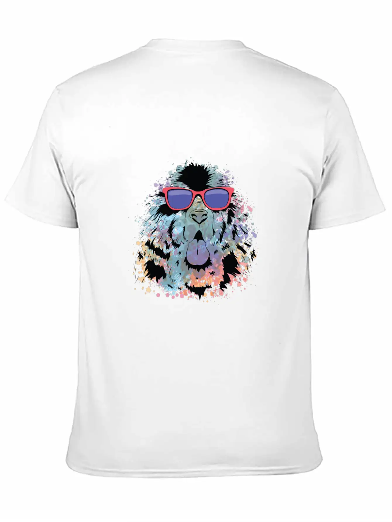 Cool Dog Tshirt Dog With Sunglasses Colorful Relaxed Everyday Tee – Lightweight And Durable Cotton