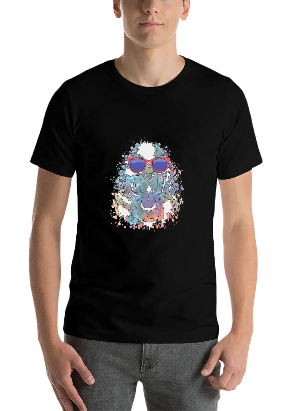 Cool Dog Tshirt Dog With Sunglasses Colorful Relaxed Everyday Tee – Lightweight And Durable Cotton
