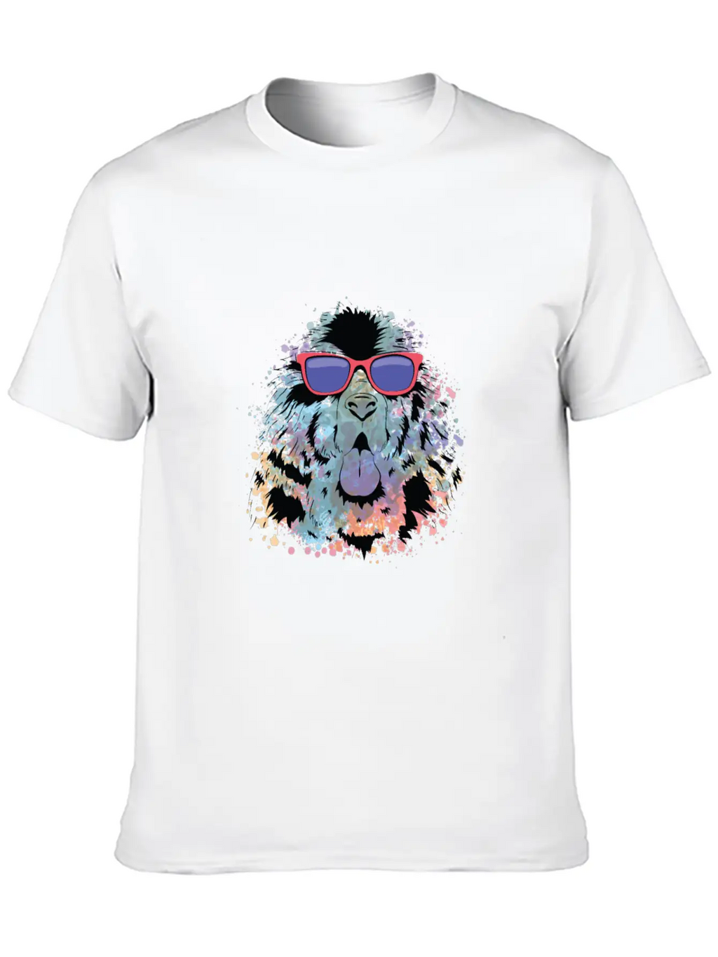 Cool Dog Tshirt Dog With Sunglasses Colorful Relaxed Everyday Tee – Lightweight And Durable Cotton