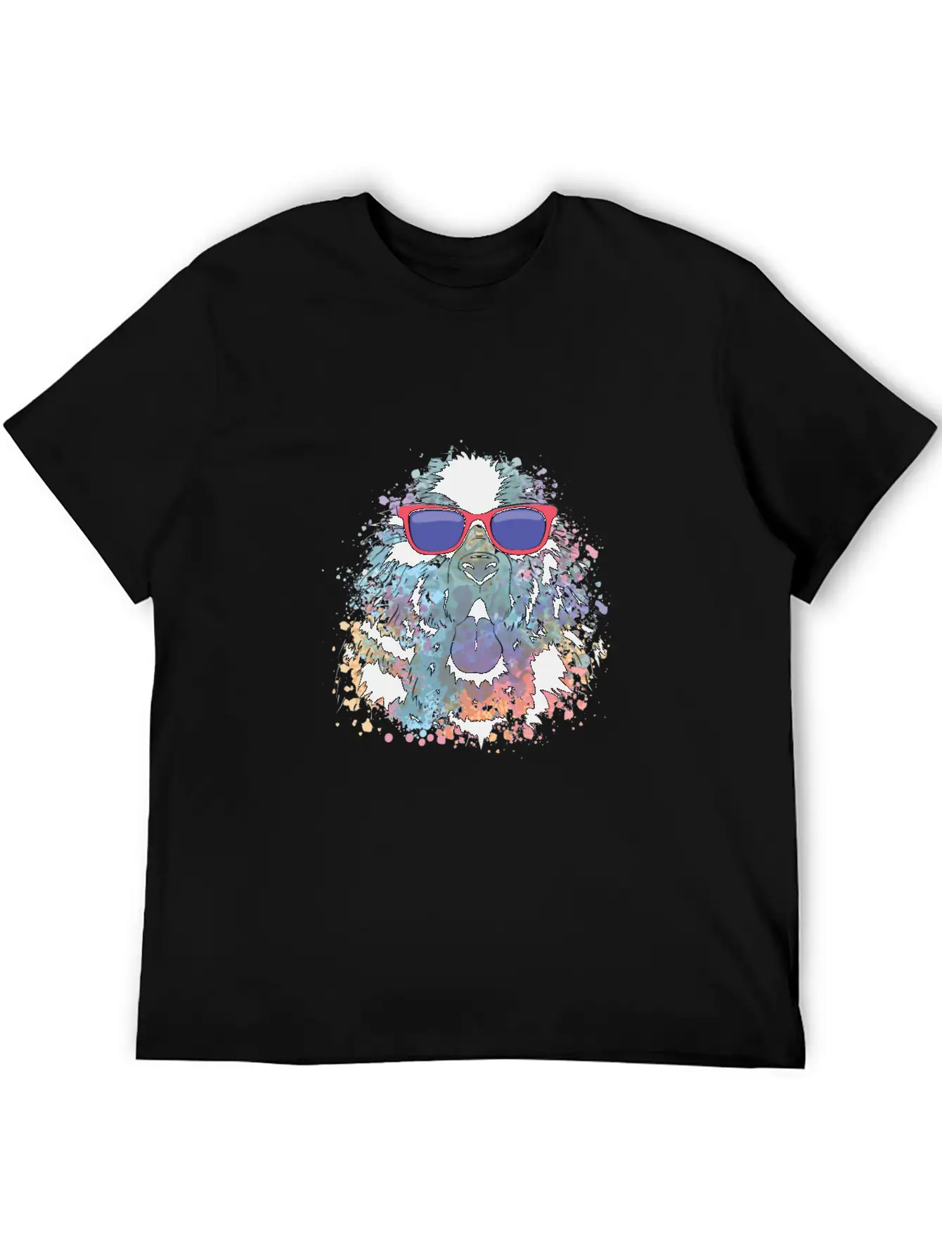 Cool Dog Tshirt Dog With Sunglasses Colorful Relaxed Everyday Tee – Lightweight And Durable Cotton