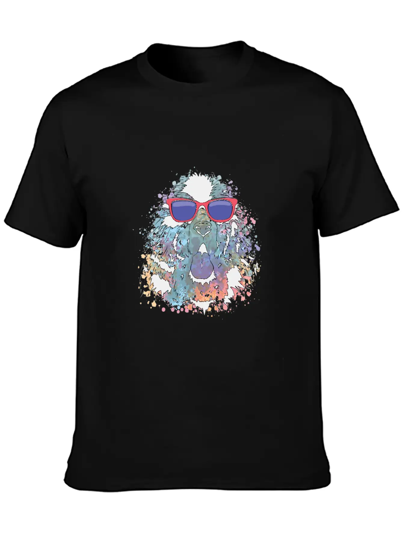 Cool Dog Tshirt Dog With Sunglasses Colorful Relaxed Everyday Tee – Lightweight And Durable Cotton