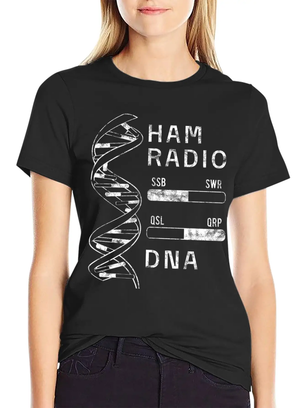 Cool Ham Radio My DNA Women Men Breathable Soft Cotton T-Shirt – Timeless Casual Look