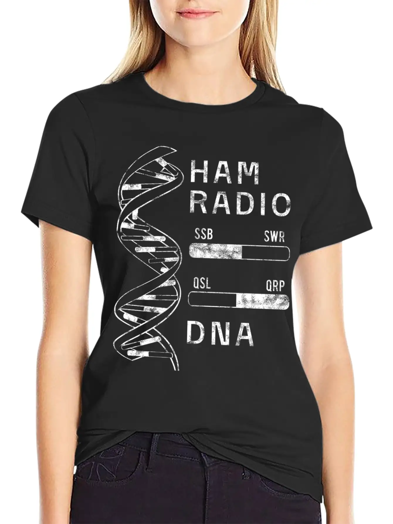 Cool Ham Radio My DNA Women Men Breathable Soft Cotton T-Shirt – Timeless Casual Look