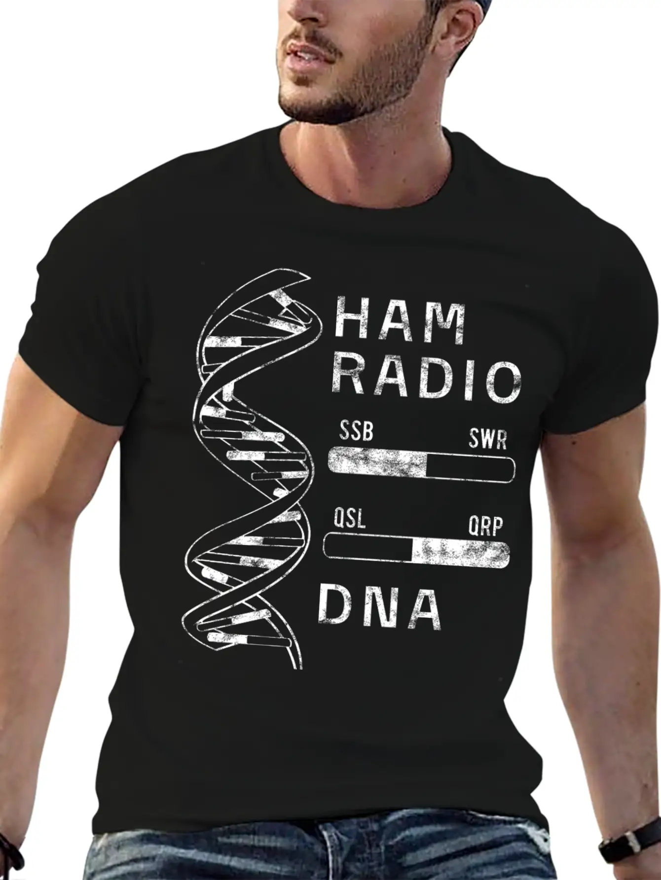 Cool Ham Radio My DNA Women Men Breathable Soft Cotton T-Shirt – Timeless Casual Look