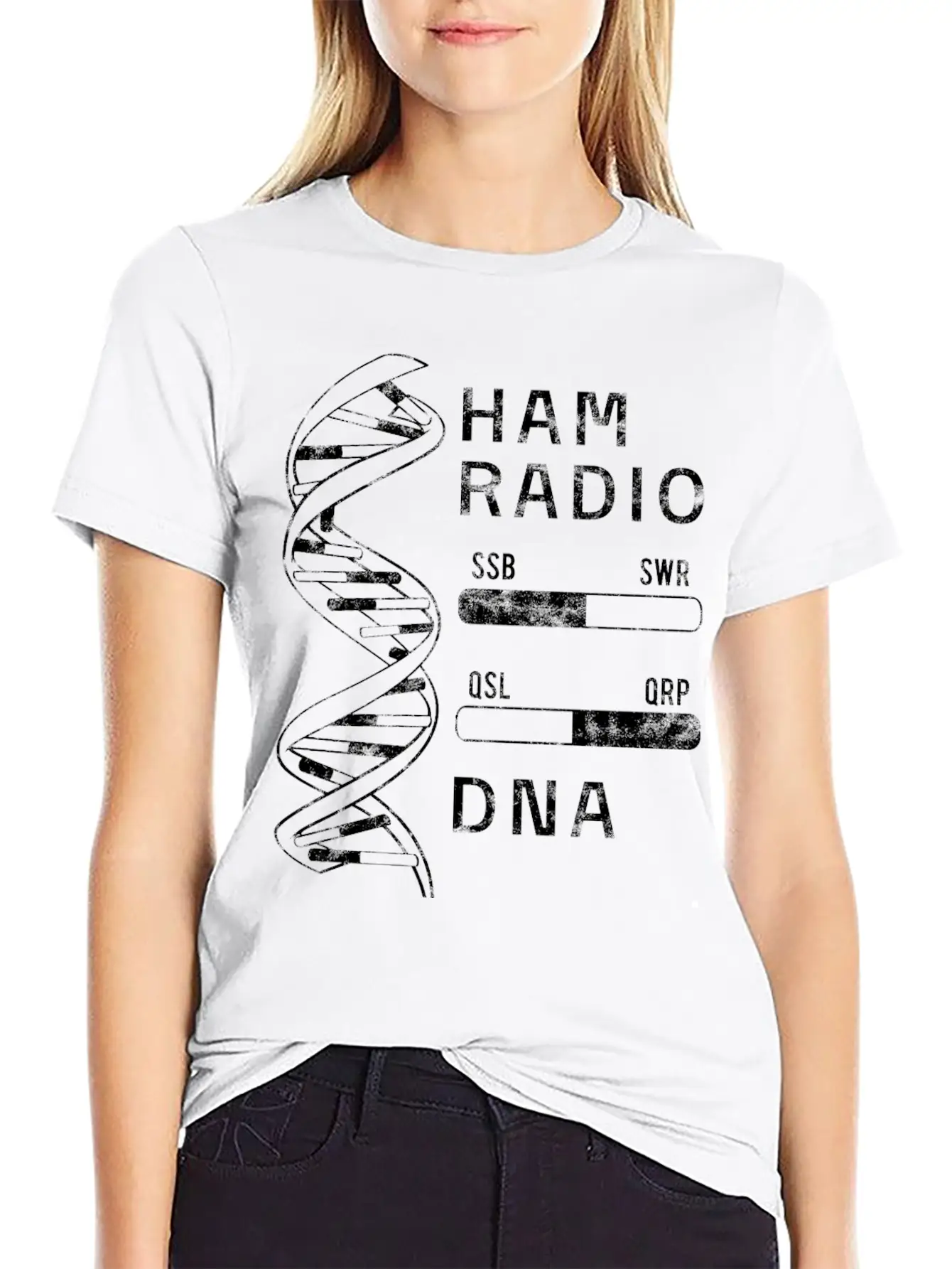 Cool Ham Radio My DNA Women Men Breathable Soft Cotton T-Shirt – Timeless Casual Look
