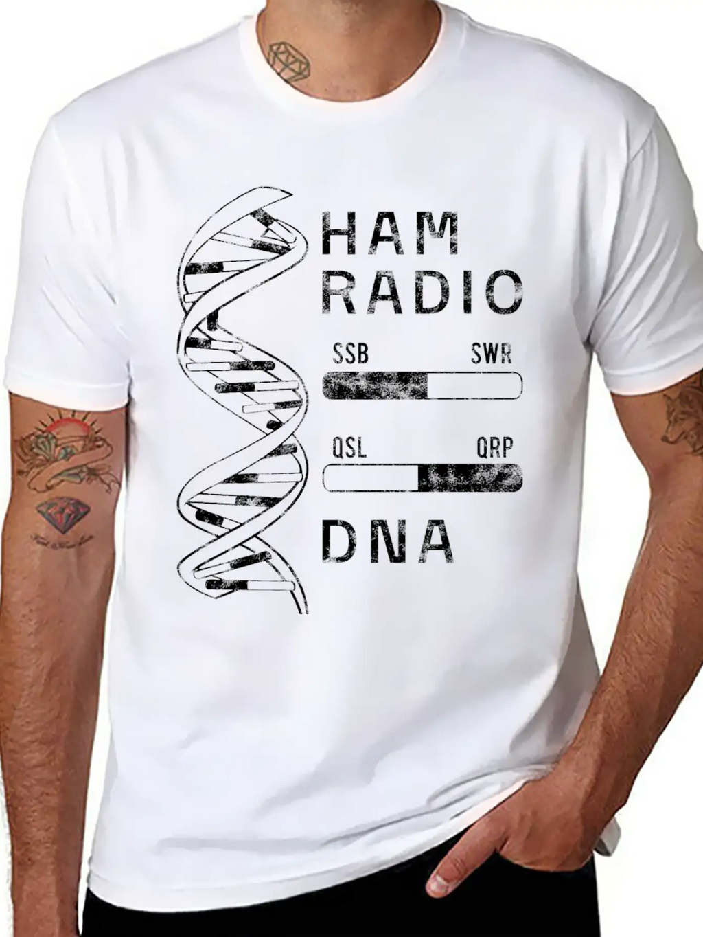 Cool Ham Radio My DNA Women Men Breathable Soft Cotton T-Shirt – Timeless Casual Look