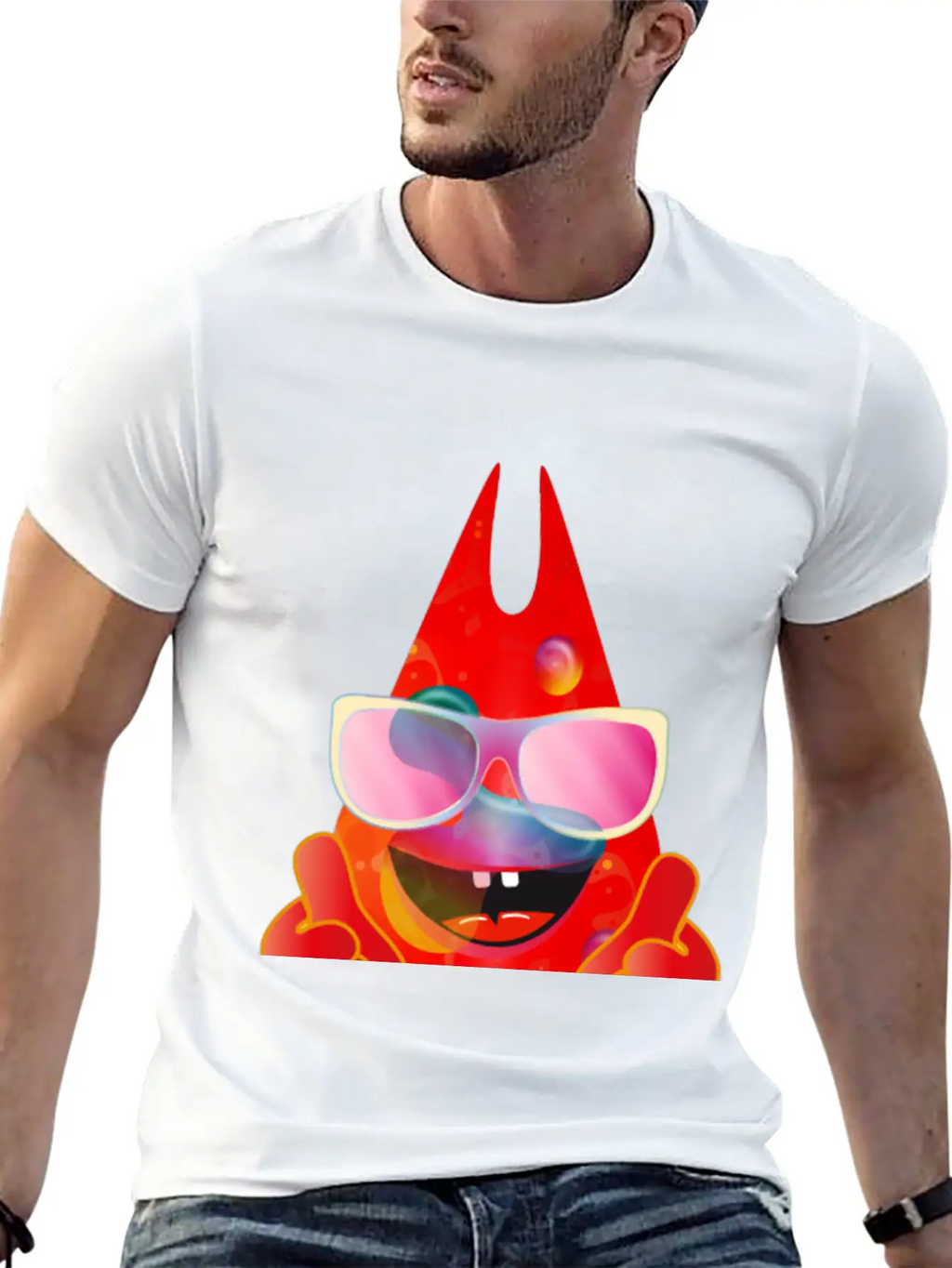 Cool Laughing Lava Lamp Devil With Sunglasses Timeless Short Sleeve Tee – Comfy And Minimalist Design