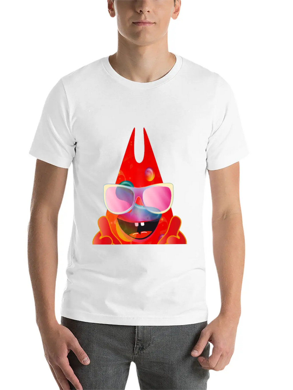 Cool Laughing Lava Lamp Devil With Sunglasses Timeless Short Sleeve Tee – Comfy And Minimalist Design