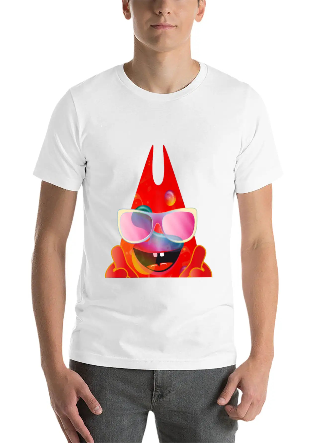 Cool Laughing Lava Lamp Devil With Sunglasses Timeless Short Sleeve Tee – Comfy And Minimalist Design