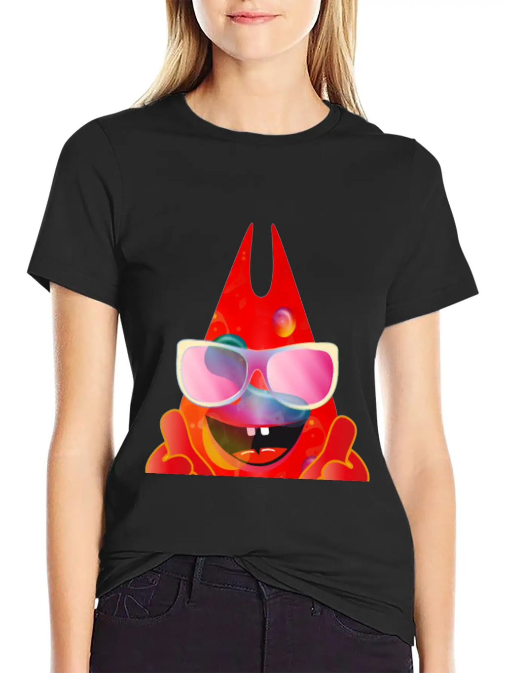 Cool Laughing Lava Lamp Devil With Sunglasses Timeless Short Sleeve Tee – Comfy And Minimalist Design