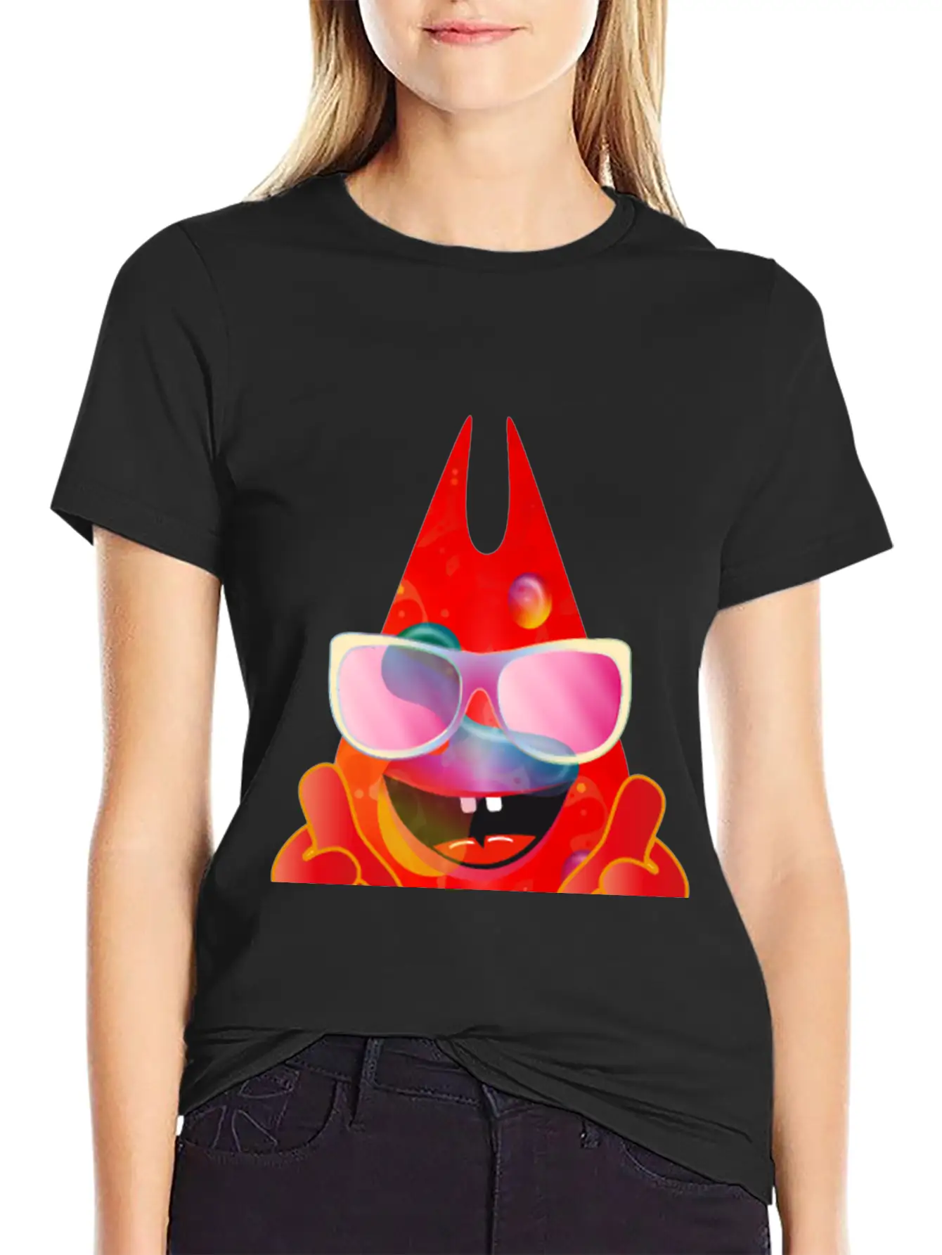 Cool Laughing Lava Lamp Devil With Sunglasses Timeless Short Sleeve Tee – Comfy And Minimalist Design