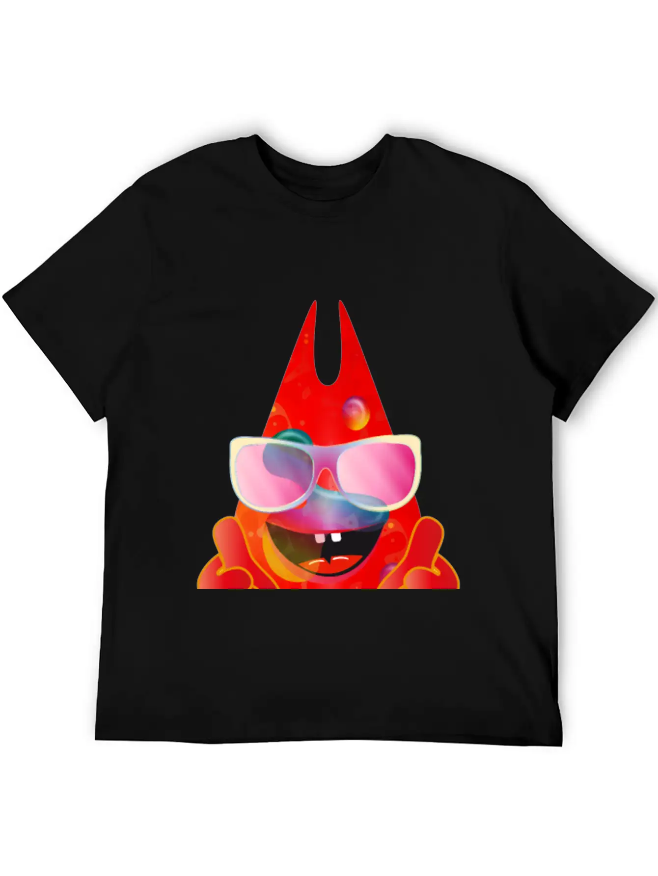 Cool Laughing Lava Lamp Devil With Sunglasses Timeless Short Sleeve Tee – Comfy And Minimalist Design