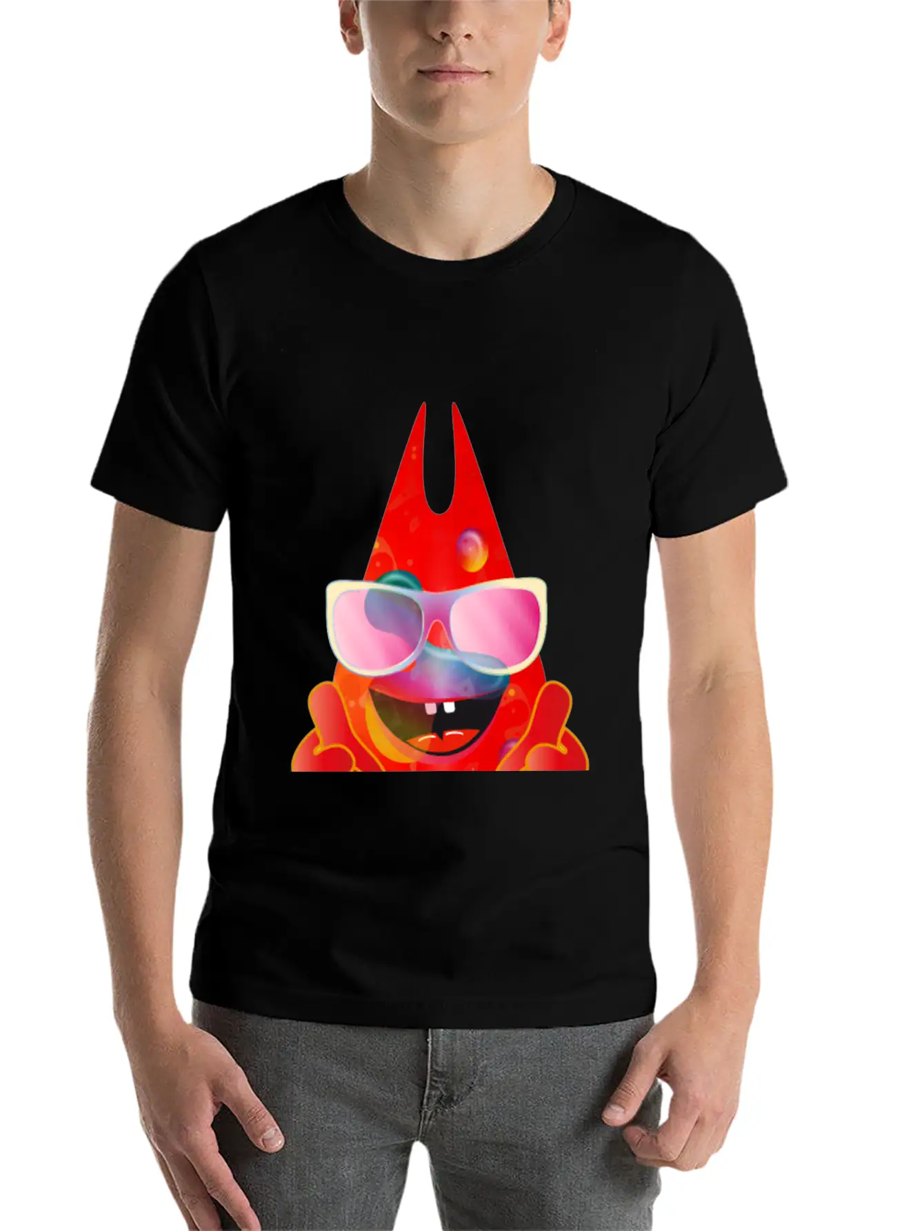 Cool Laughing Lava Lamp Devil With Sunglasses Timeless Short Sleeve Tee – Comfy And Minimalist Design