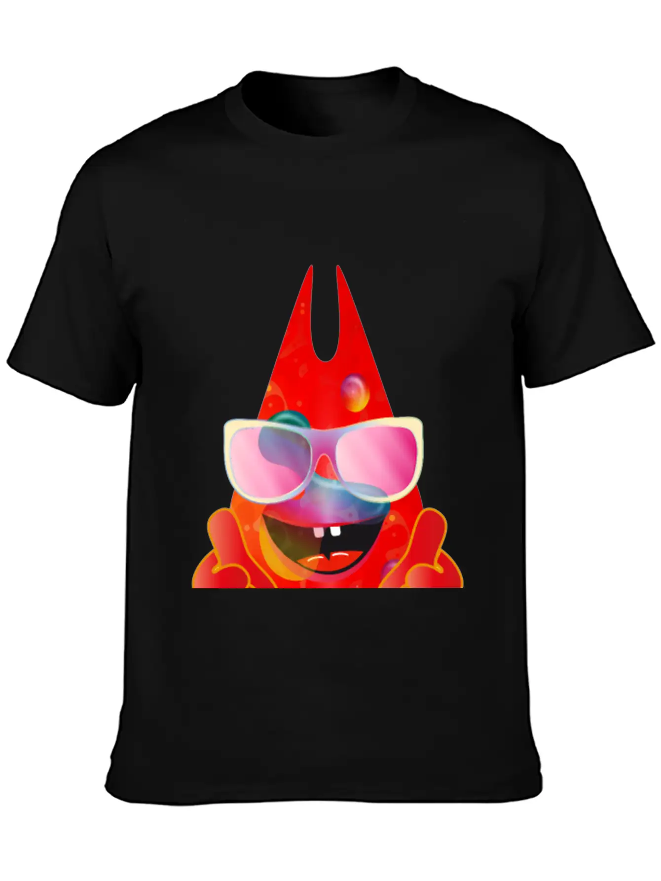 Cool Laughing Lava Lamp Devil With Sunglasses Timeless Short Sleeve Tee – Comfy And Minimalist Design
