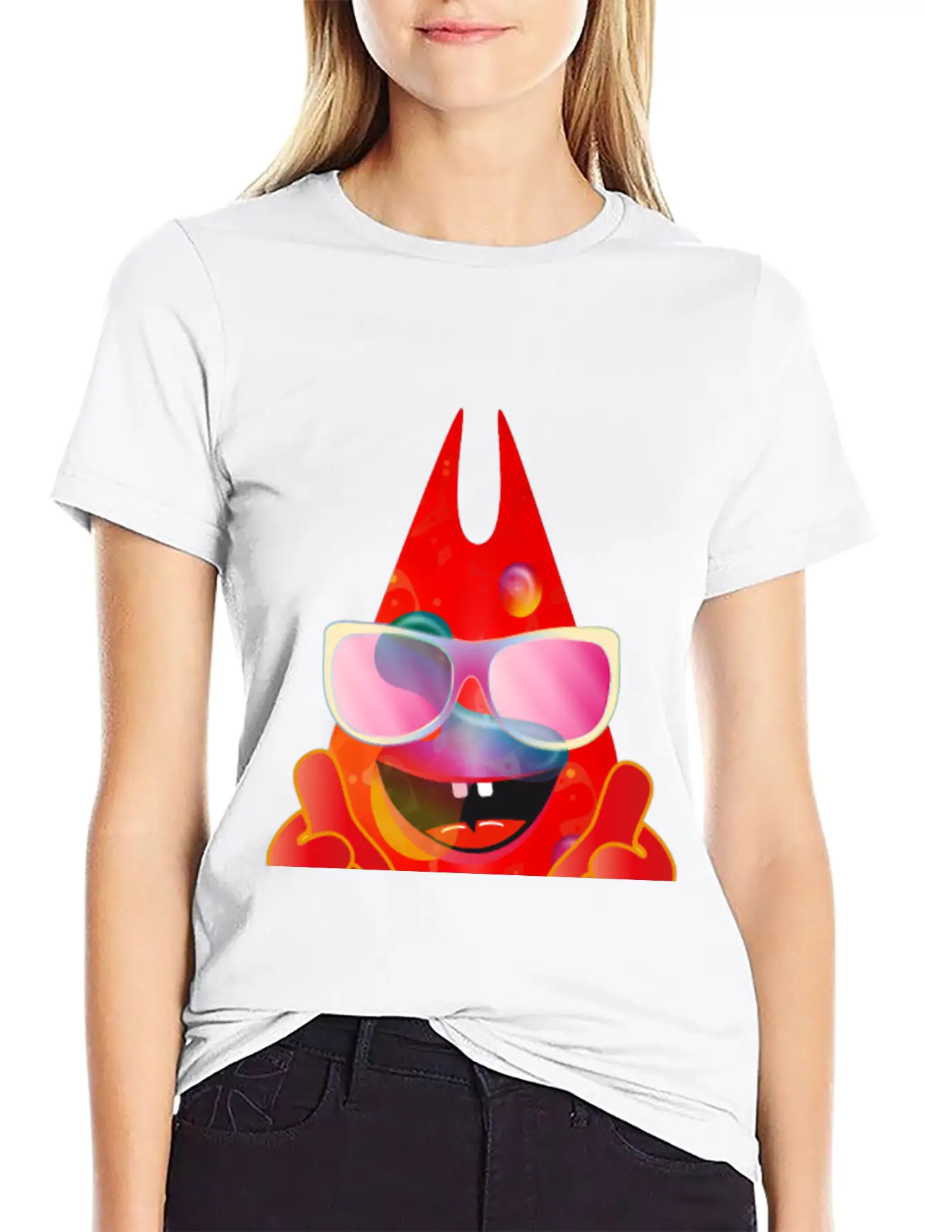 Cool Laughing Lava Lamp Devil With Sunglasses Timeless Short Sleeve Tee – Comfy And Minimalist Design