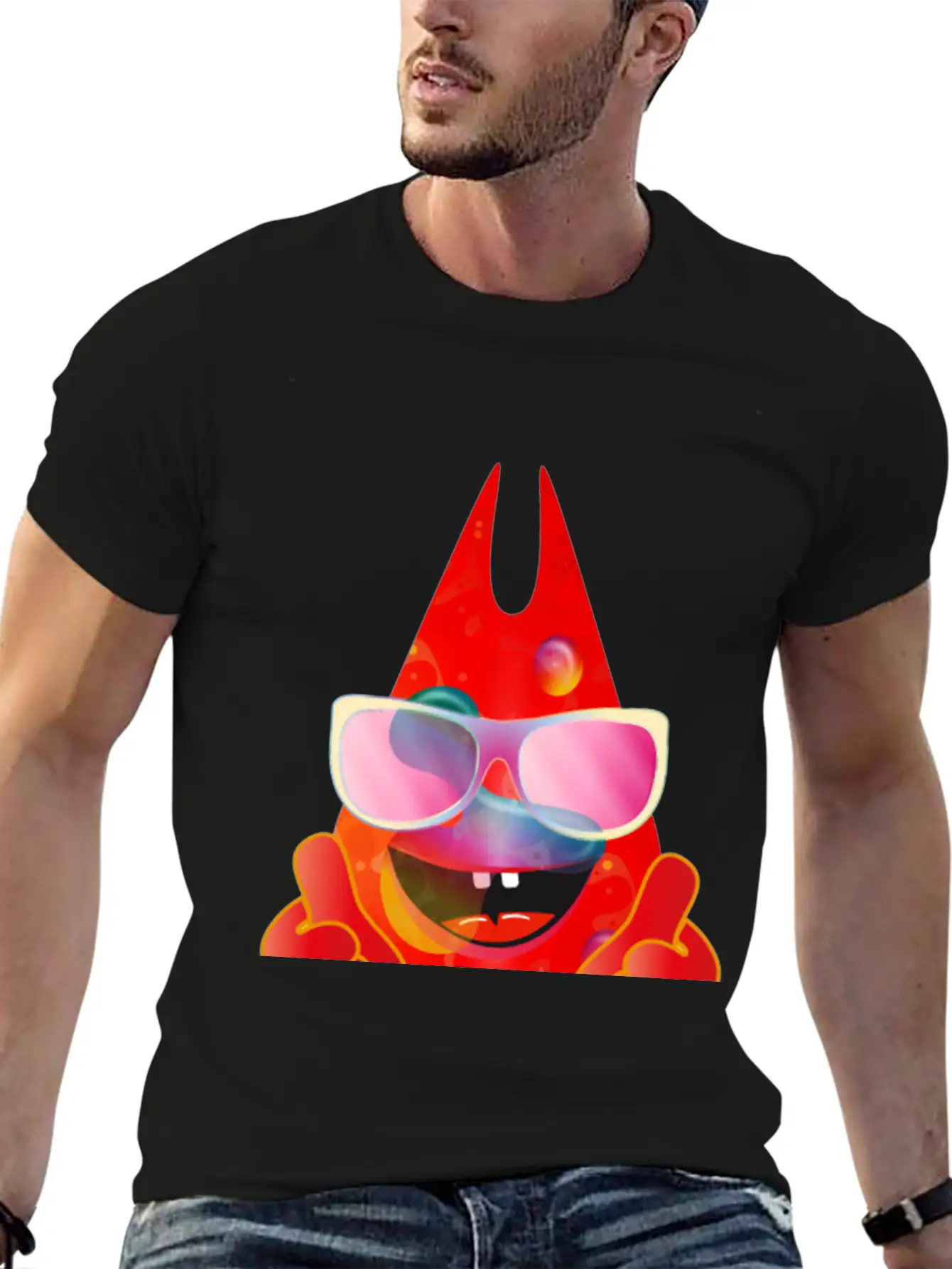 Cool Laughing Lava Lamp Devil With Sunglasses Timeless Short Sleeve Tee – Comfy And Minimalist Design