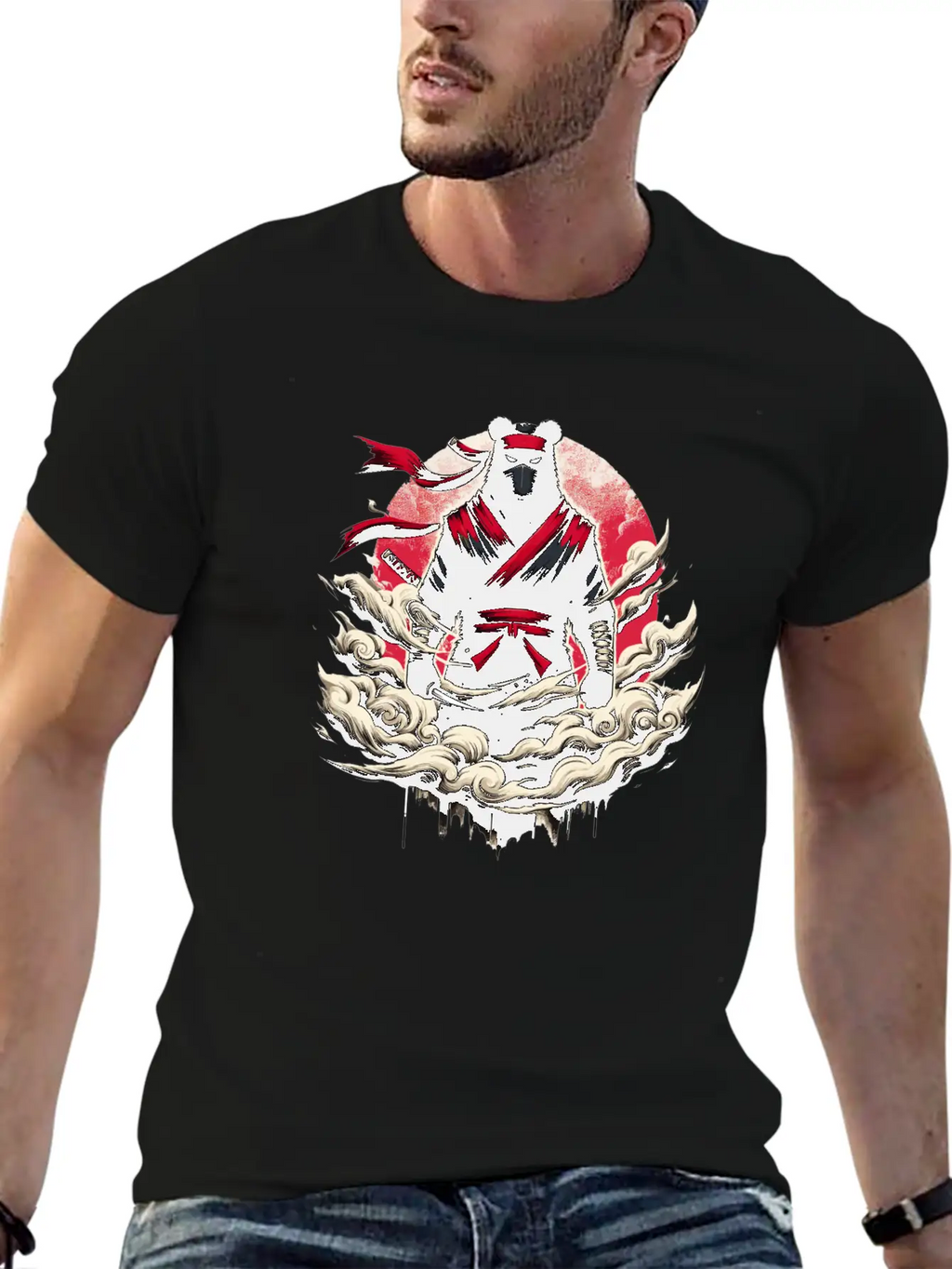Cool Ninja Bear Japanese Retro Vintage Style Basic Graphic T-Shirt – Daily Comfort In Soft Cotton