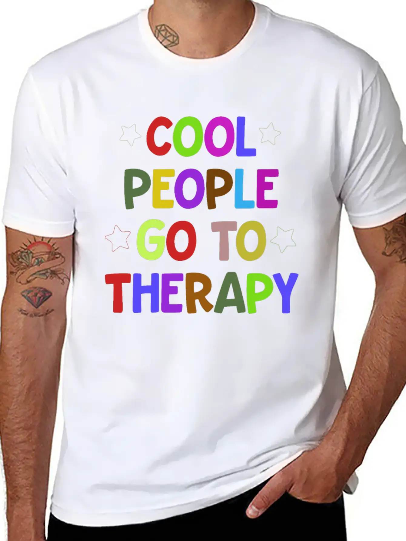 Cool People Go To Therapy Mental Health Fun Gift Relaxed Everyday Tee – Lightweight And Durable Cotton