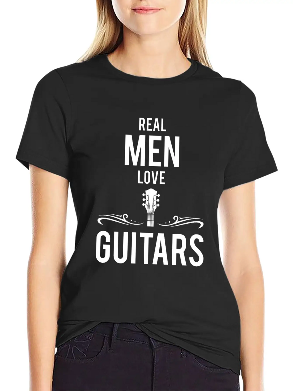 Cool Real Men Love Guitars Guitar Lovers Gift Relaxed Everyday Tee – Lightweight And Durable Cotton