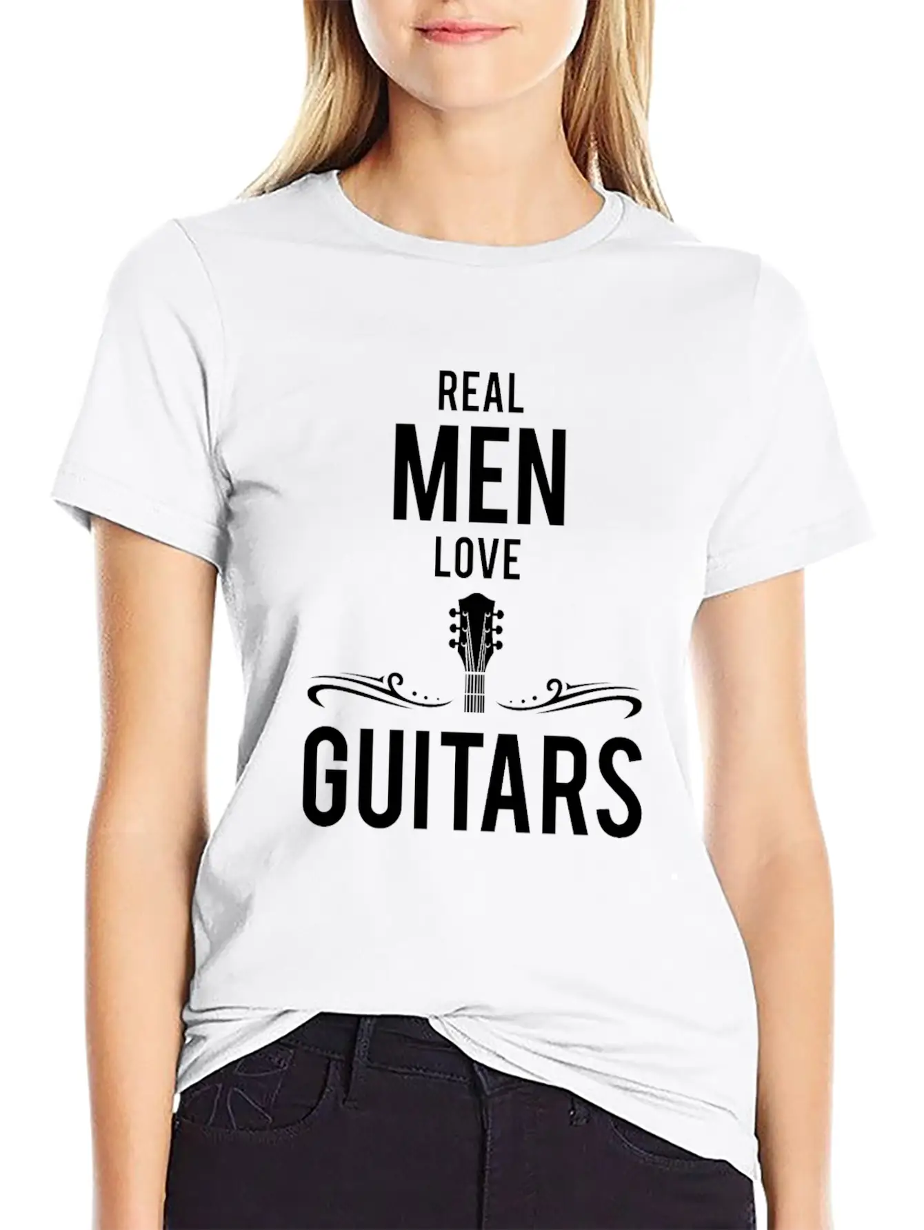 Cool Real Men Love Guitars Guitar Lovers Gift Relaxed Everyday Tee – Lightweight And Durable Cotton