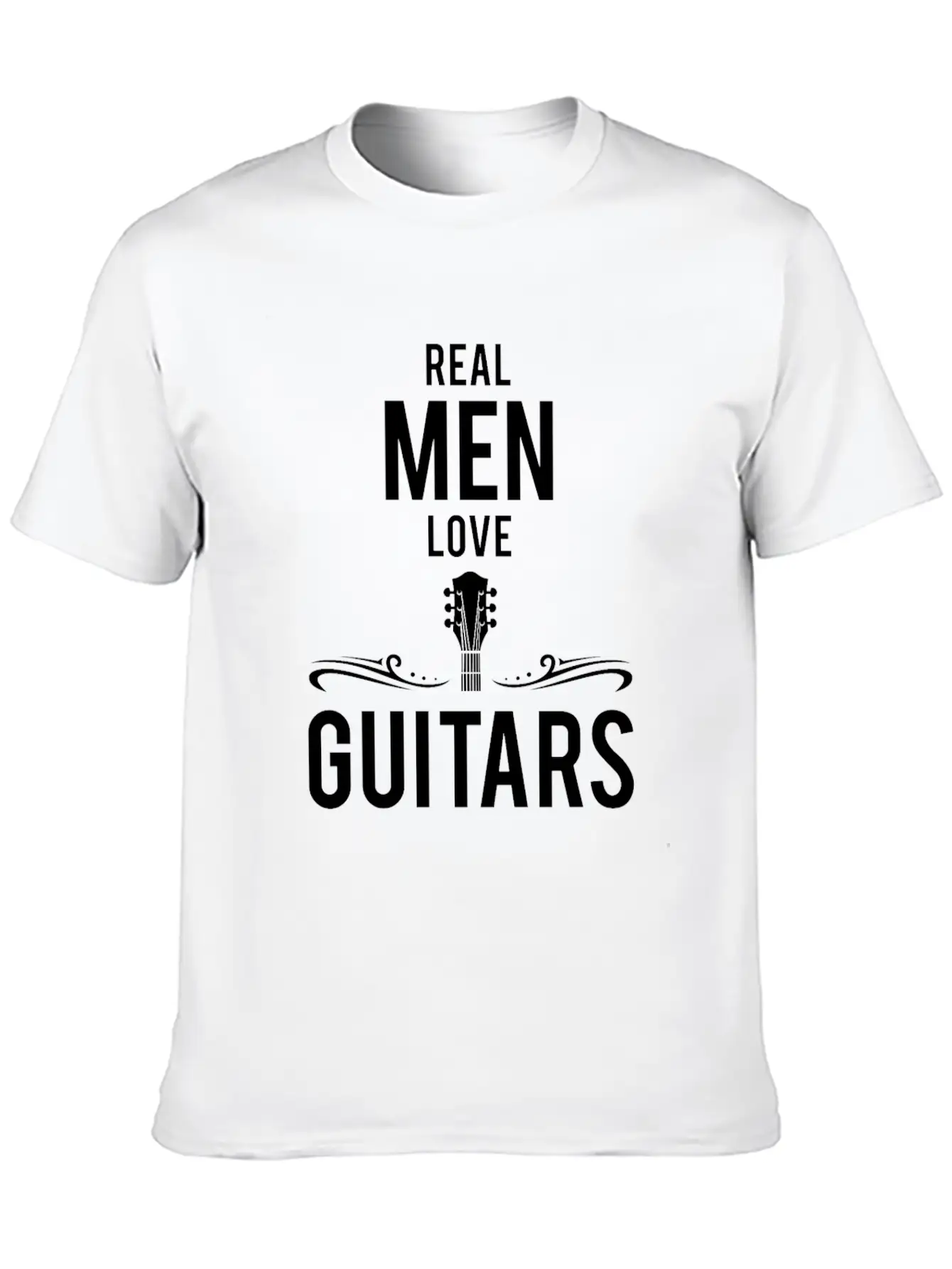 Cool Real Men Love Guitars Guitar Lovers Gift Timeless Short Sleeve Tee – Comfy And Minimalist Design