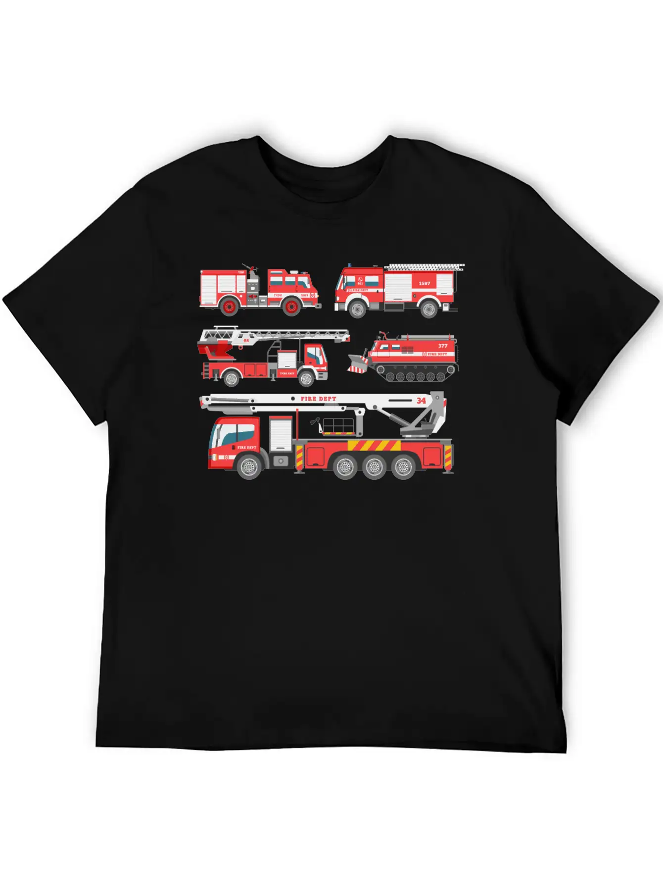Cool Rescue Fire Trucks Boys Girls Firefighter Unisex Casual T-Shirt – Clean Design For Daily Comfort