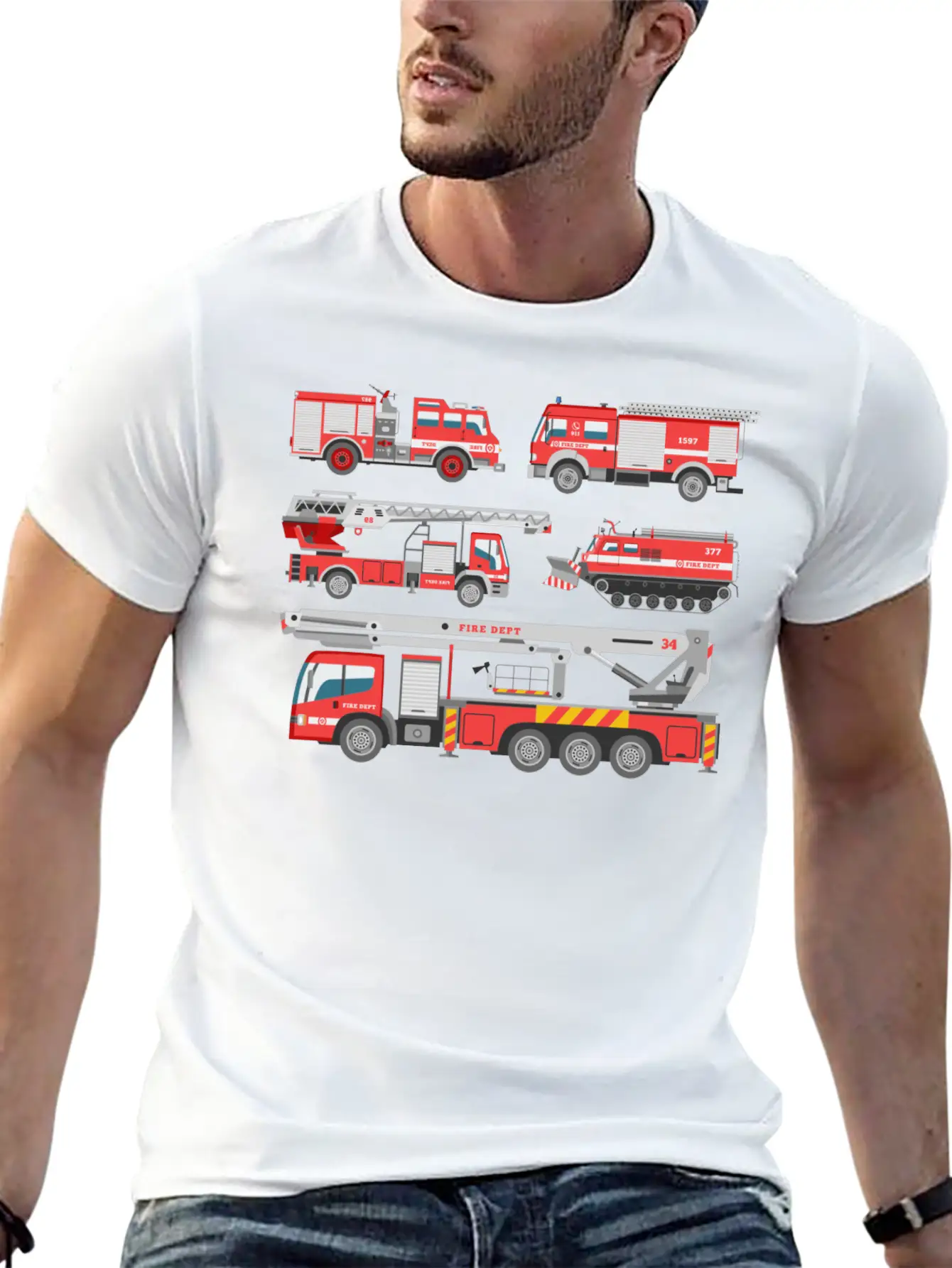 Cool Rescue Fire Trucks Boys Girls Firefighter Unisex Casual T-Shirt – Clean Design For Daily Comfort