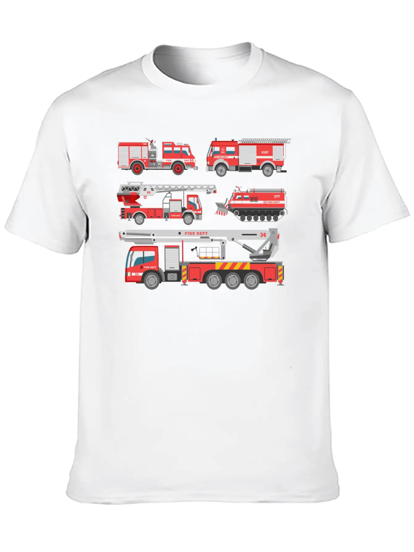Cool Rescue Fire Trucks Boys Girls Firefighter Unisex Casual T-Shirt – Clean Design For Daily Comfort