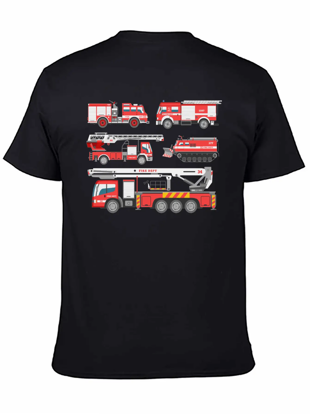 Cool Rescue Fire Trucks Boys Girls Firefighter Unisex Casual T-Shirt – Clean Design For Daily Comfort