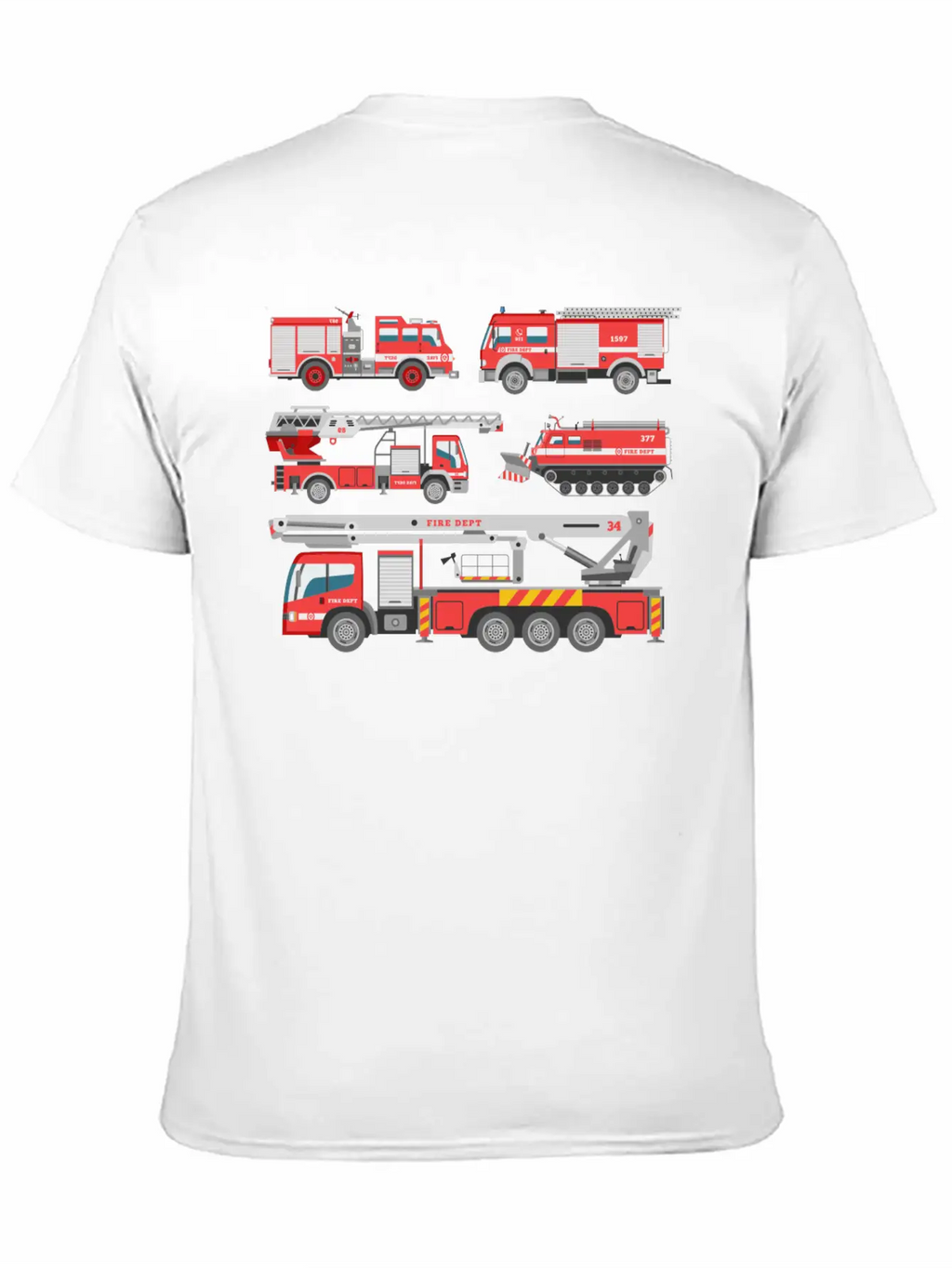 Cool Rescue Fire Trucks Boys Girls Firefighter Unisex Casual T-Shirt – Clean Design For Daily Comfort