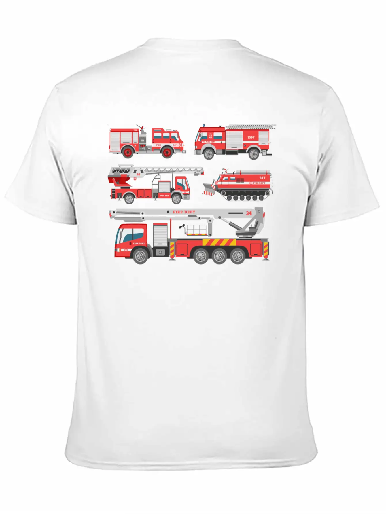 Cool Rescue Fire Trucks Boys Girls Firefighter Unisex Casual T-Shirt – Clean Design For Daily Comfort