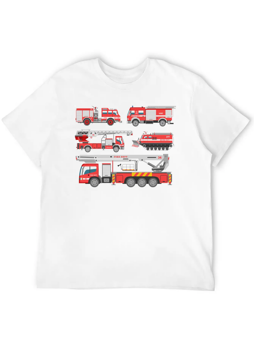 Cool Rescue Fire Trucks Boys Girls Firefighter Unisex Casual T-Shirt – Clean Design For Daily Comfort