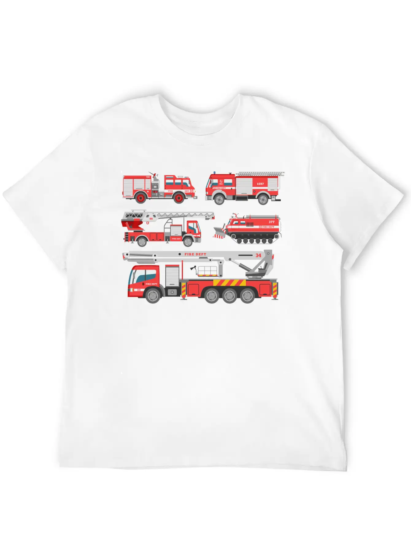 Cool Rescue Fire Trucks Boys Girls Firefighter Unisex Casual T-Shirt – Clean Design For Daily Comfort
