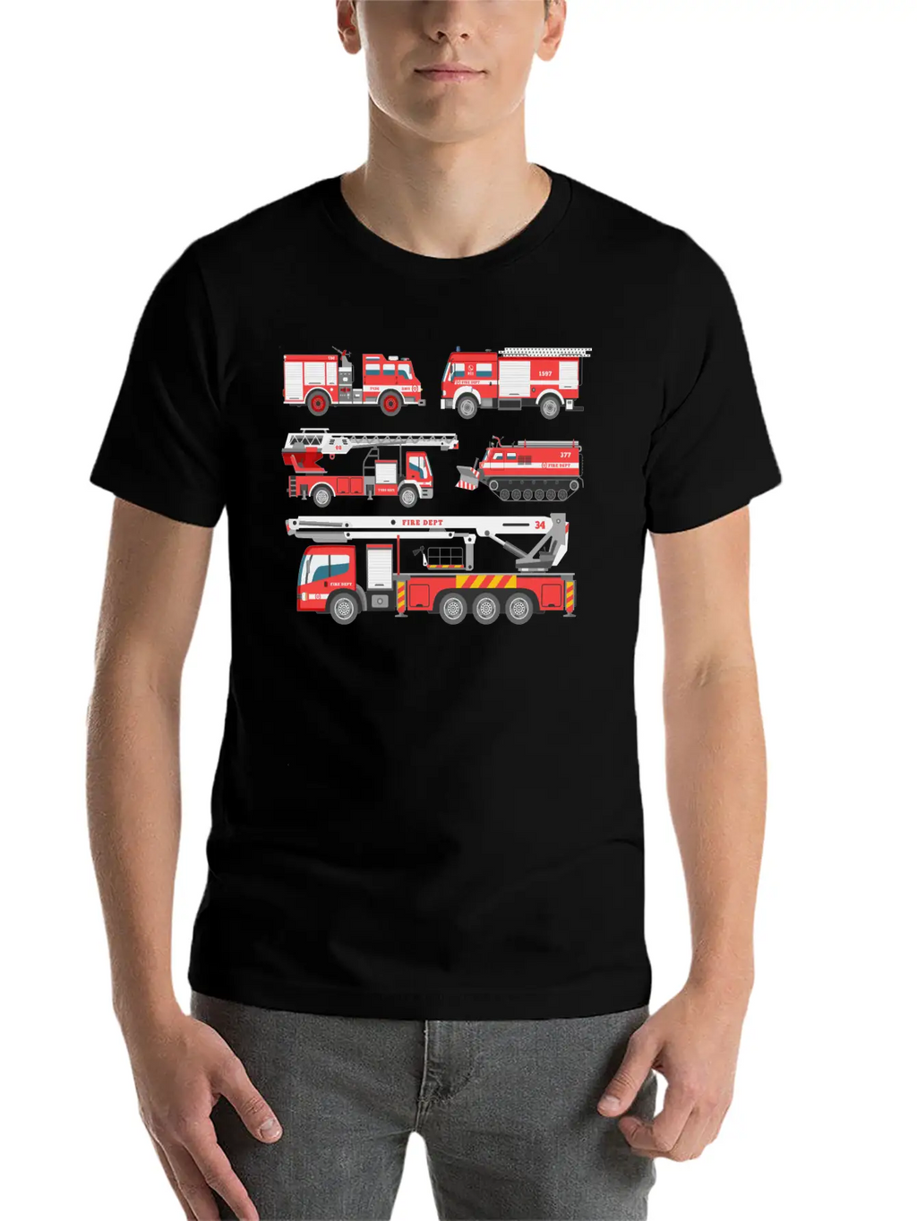 Cool Rescue Fire Trucks Boys Girls Firefighter Unisex Casual T-Shirt – Clean Design For Daily Comfort